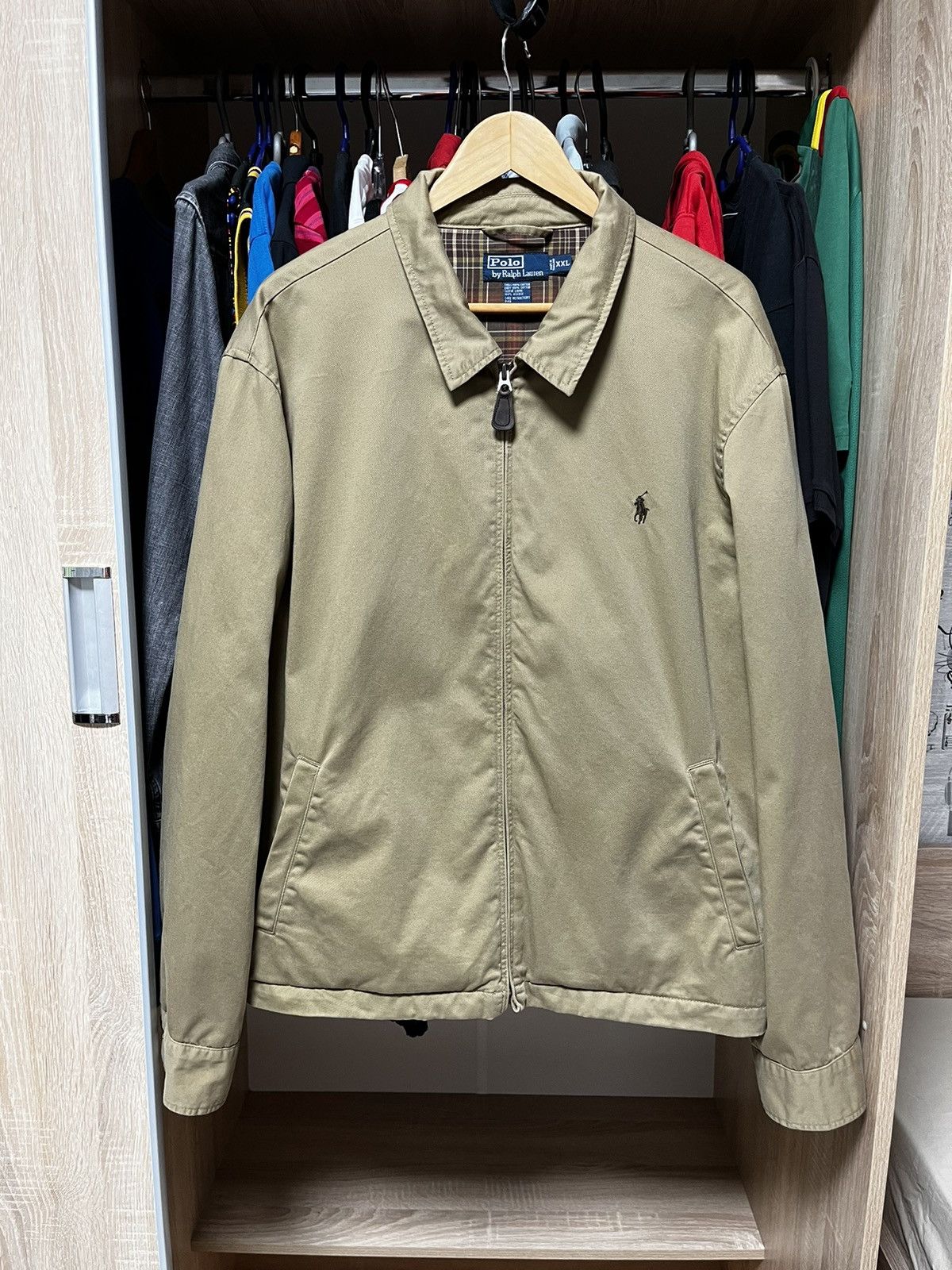 image of Polo Ralph Laurent Jacket Harrington Style in Beige, Men's (Size Large)