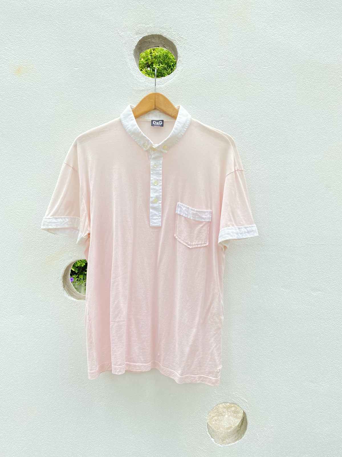 D&G Dolce and Gabbana pink polo shirt