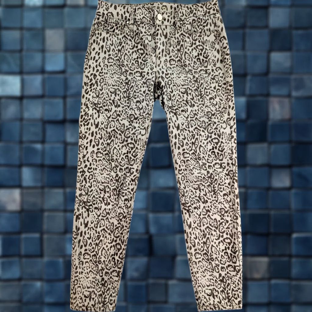White House Black Market White House Black Market Pants Women 2 Skinny Ankle Leopard Print Multicolor Crop Crop Jeans 28x25 WW Royalty? Size 26" / US 2 / IT 38 - 1 Thumbnail