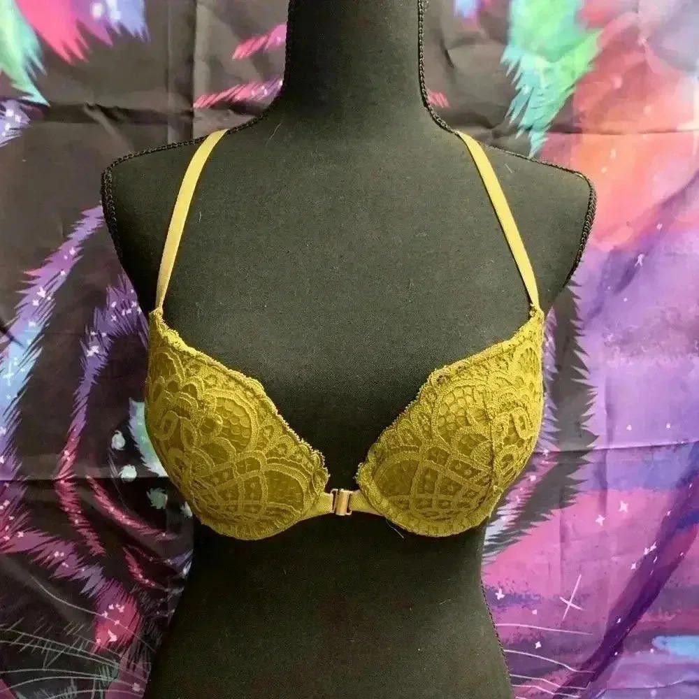 Designer Elegant Lace Bra in Olive Green Size ONE SIZE - 1 Preview