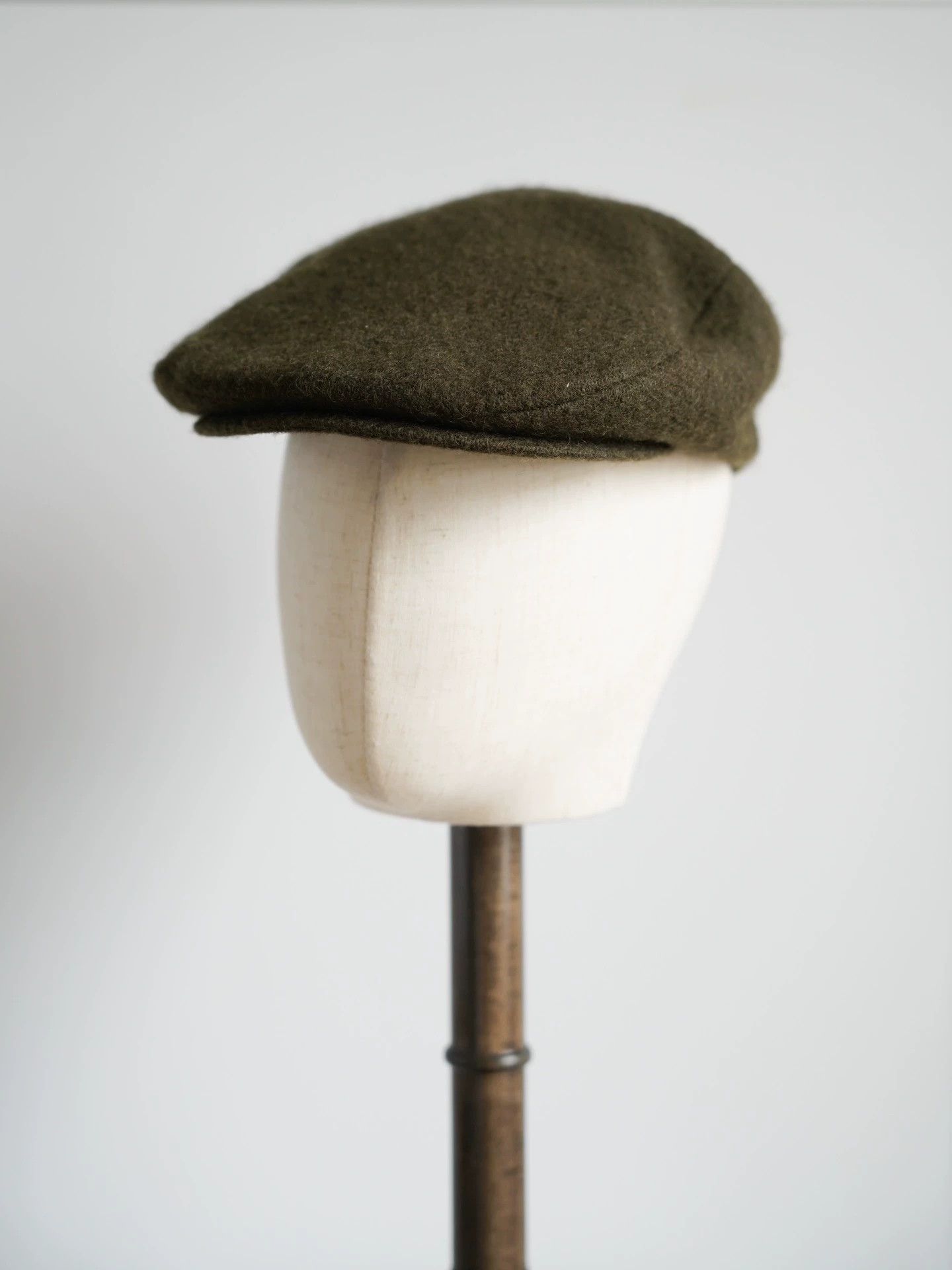 Yohji Yamamoto Yohji Yamamoto 03AW Army Green Leather Wool Beret Size ONE SIZE - 1 Thumbnail