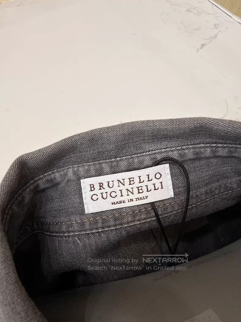 Brunello Cucinelli Brunello Cucinelli Smoky gray vintage denim shirt jacket Size M / US 6-8 / IT 42-44 - 4 Thumbnail