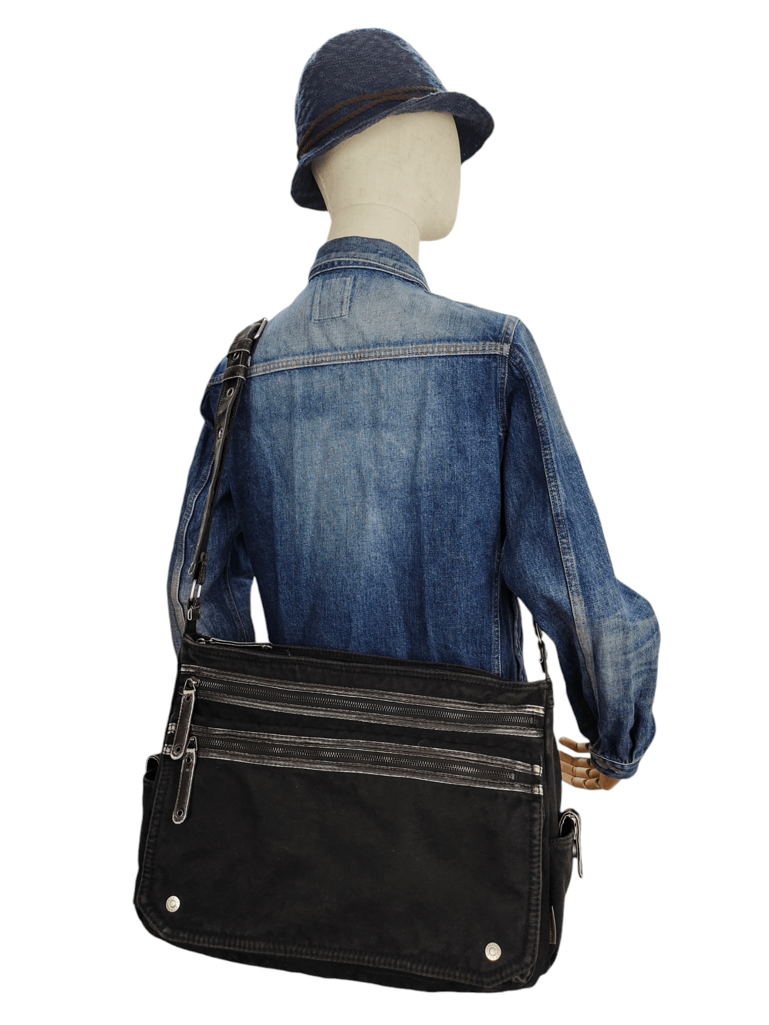 Comme des Garcons × Undercover Vintage Grand Stone Japan Canvas Black Sling Crossbody Bag Size ONE SIZE - 1 Thumbnail