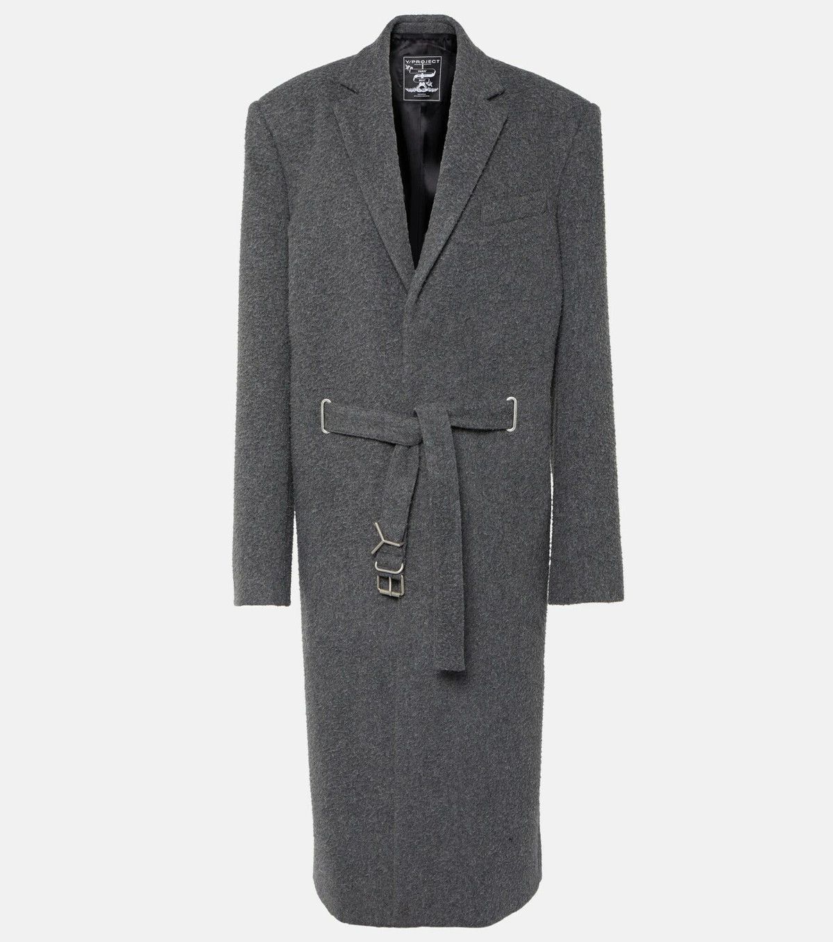 FW23 Brushed Wool Y Belt Coat - Size L