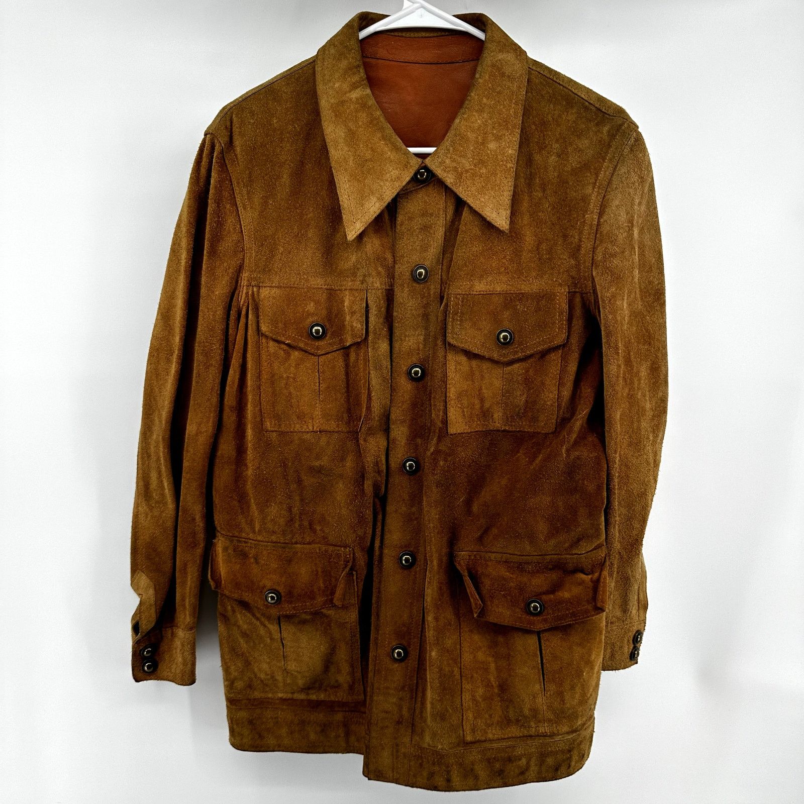 Vintage VTG Areitio Leather Button Up Jacket '70s Collared Zip XL Size XL / US 12-14 / IT 48-50 - 3 Thumbnail