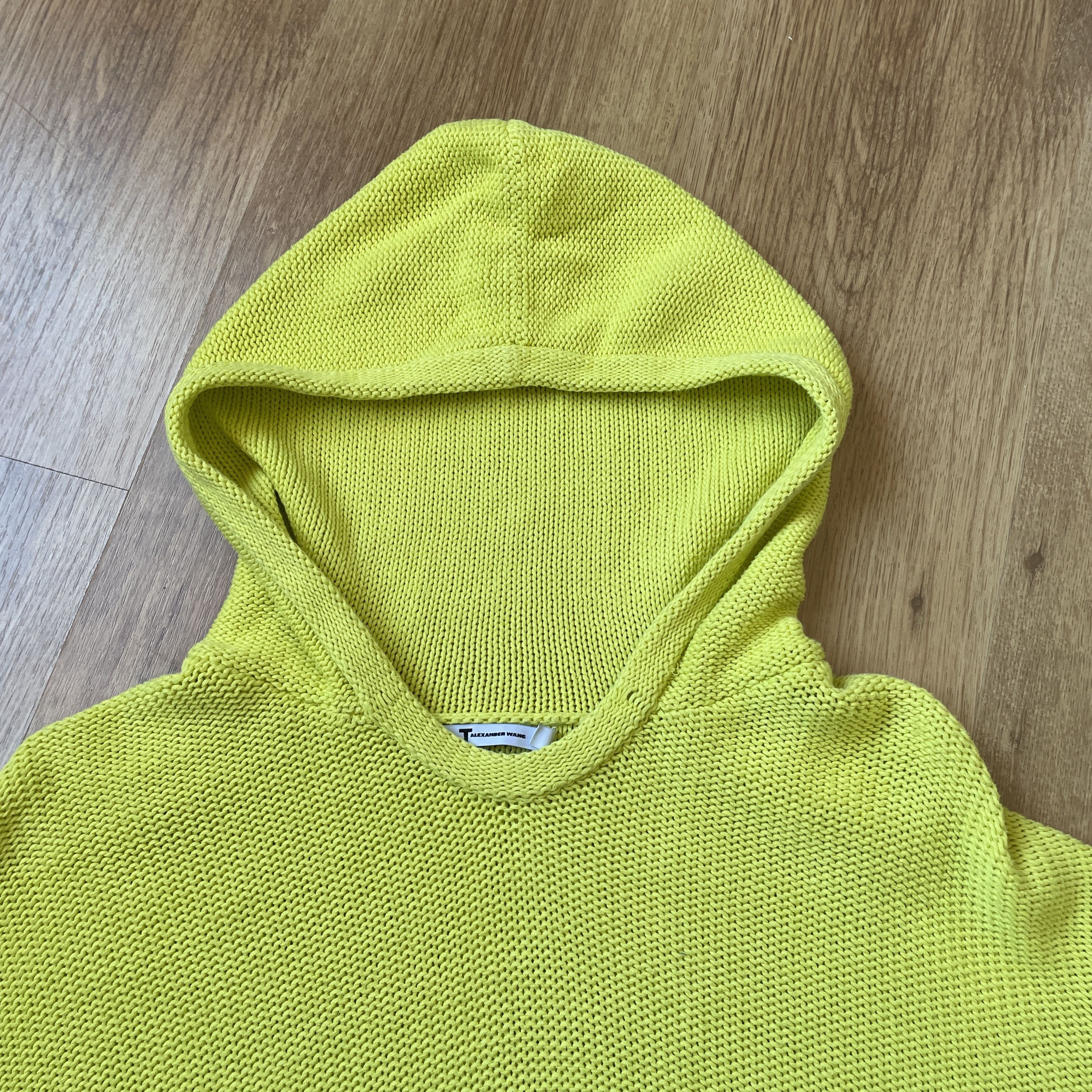 T by Alexander Wang T by Alexander Wang Neon Yellow Knitted Womens Hoodie Size XS / US 0-2 / IT 36-38 - 3 Thumbnail