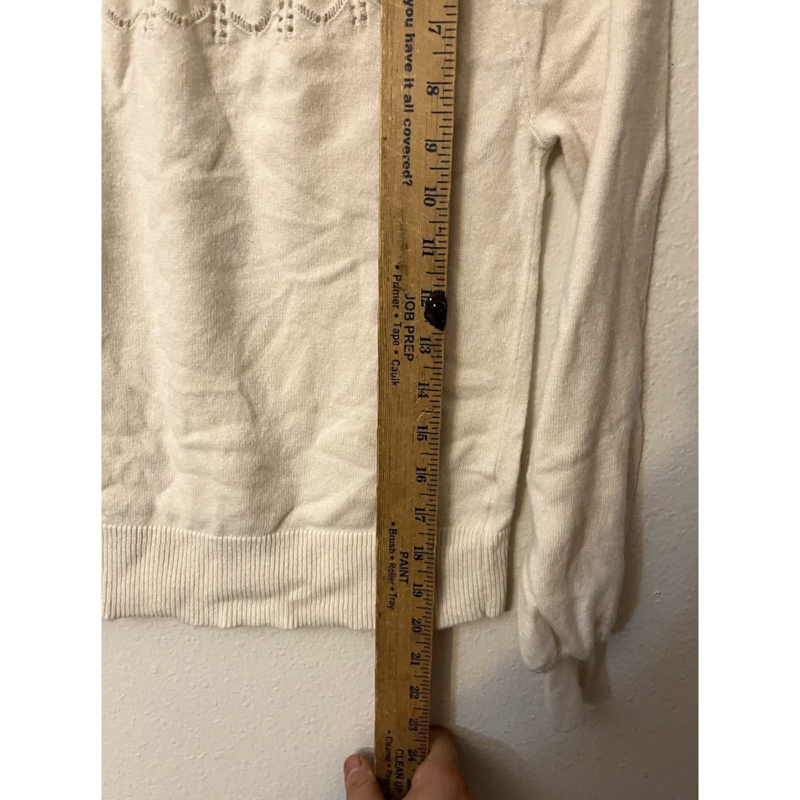 Loft LOFT Sweater Women's Cable Knit Open Knit Ivory Pullover XS Mock Neck Raglan Long Sleeve Size XS / US 0-2 / IT 36-38 - 5 Thumbnail