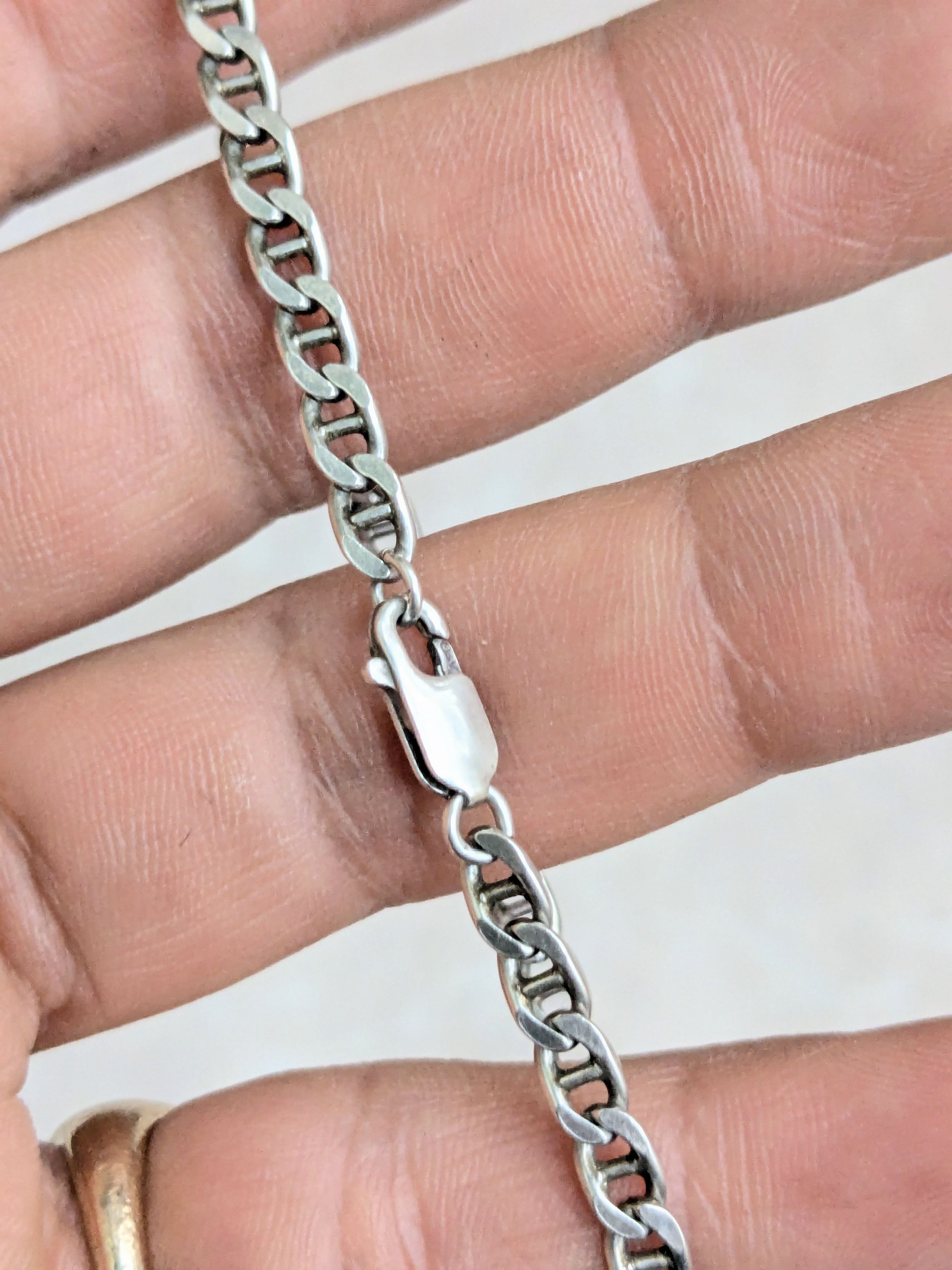 Jewelry Sterling Silver Bracelet Mariner Anchor 8.25" Size ONE SIZE - 11 Thumbnail