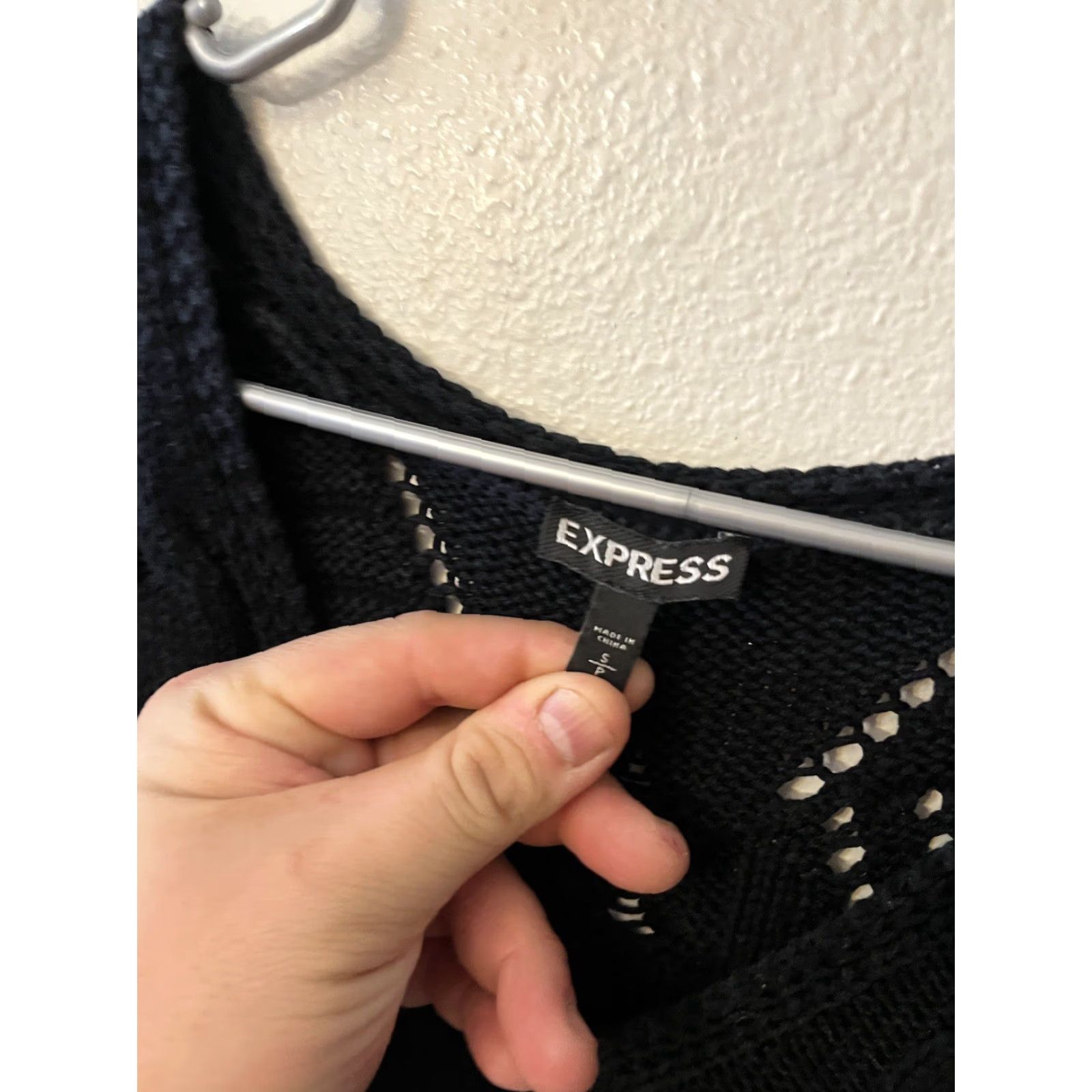 Express Express Sweater Women's Small Black V-Neck 3/4 Sleeve Pullover Cotton Blend Size S / US 4 / IT 40 - 2 Thumbnail