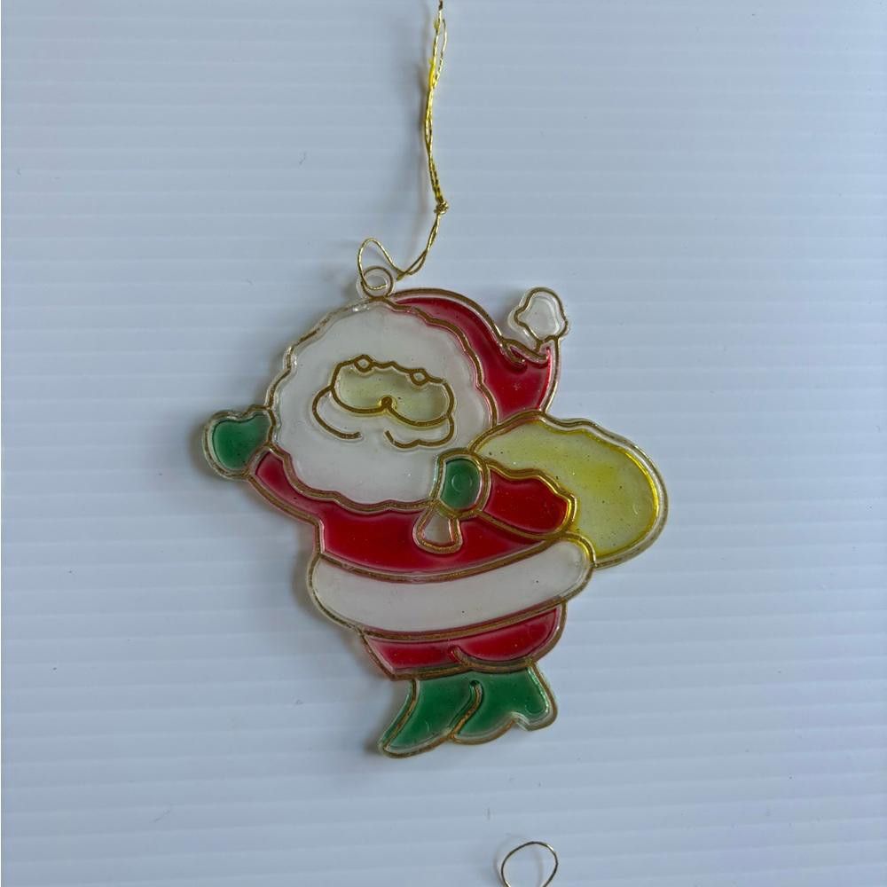 Designer Vintage Christmas Plastic Stained Glass Ornament (Set of 10) Size ONE SIZE - 9 Thumbnail