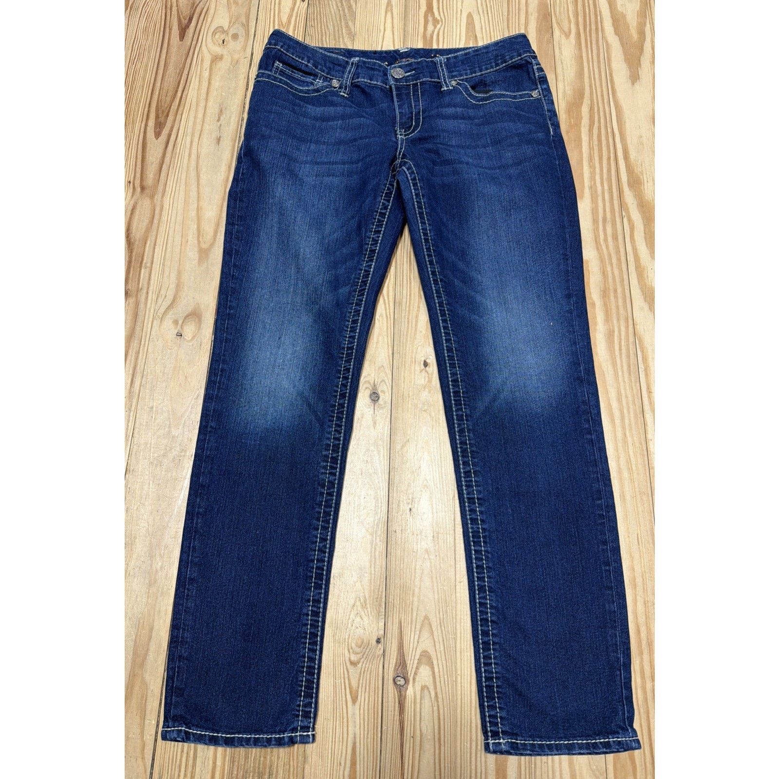 Seven 7 Seven 7 Skinny Jeans Blue Denim Embellished Size 10 33x29 Size 32" / US 10 / IT 46 - 1 Thumbnail