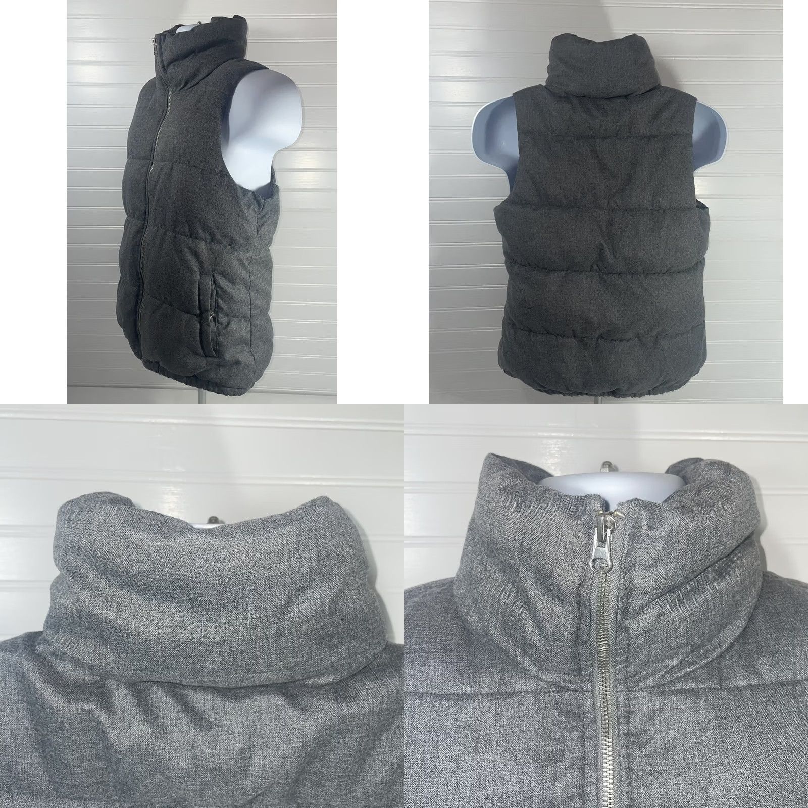 Old Navy Old Navy Women's Quilted Vest - Gray - Small - High Neck Zip - 19-24 in Chest Size S / US 4 / IT 40 - 8 Thumbnail