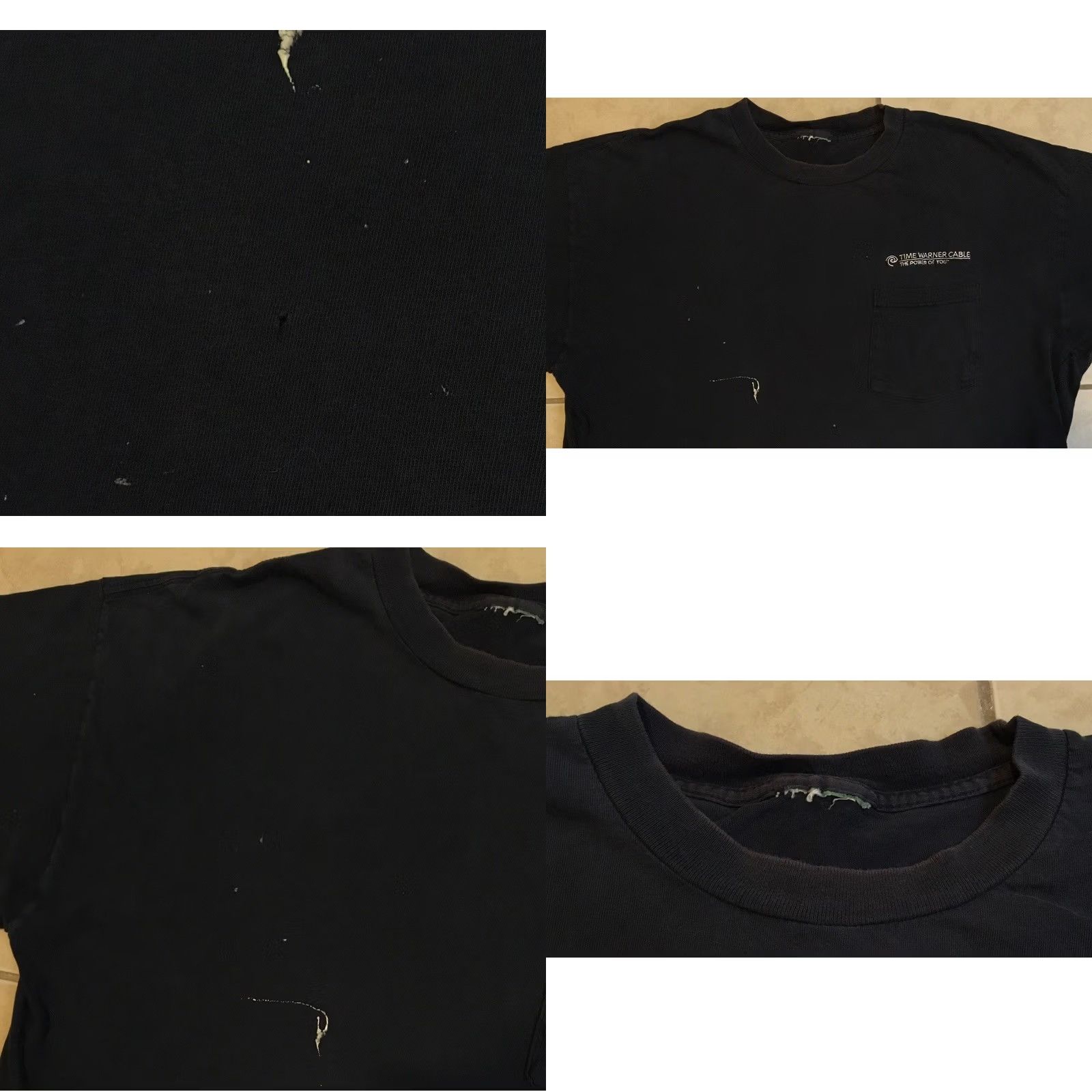 Vintage VINTAGE Time Warner Cable Thrashed Shirt XL Blues Size US XL / EU 56 / 4 - 8 Thumbnail