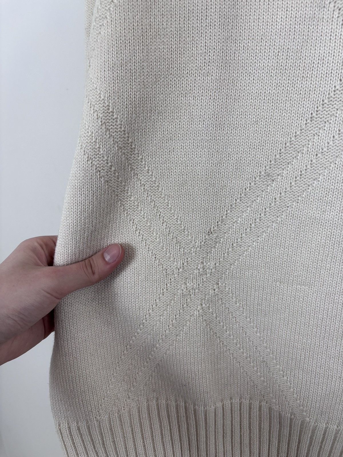 Lacoste Lacoste Vintage Men’s Ivory Argyle Knit Wool Blend Sweater Size US M / EU 48-50 / 2 - 6 Thumbnail