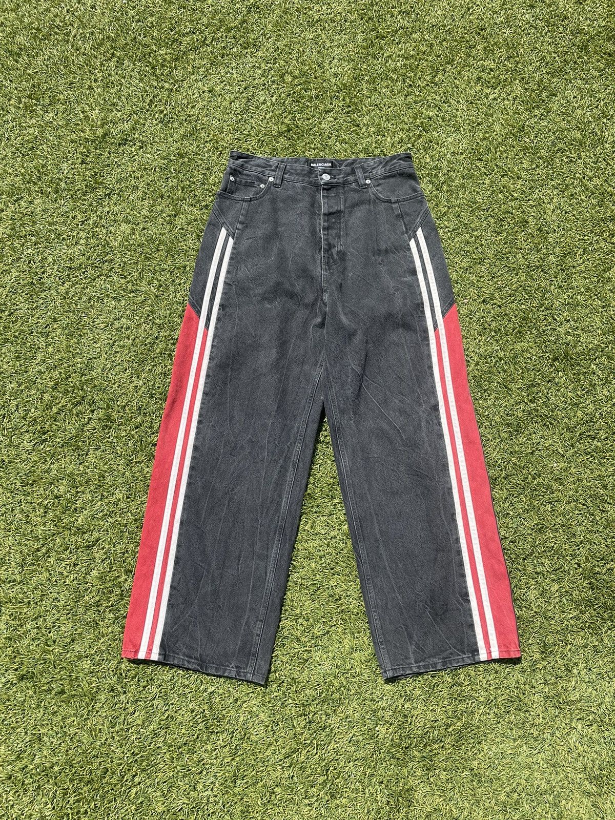 Balenciaga SS21 Balenciaga Sporty B Denim Track Set Size US 31 - 2 Thumbnail