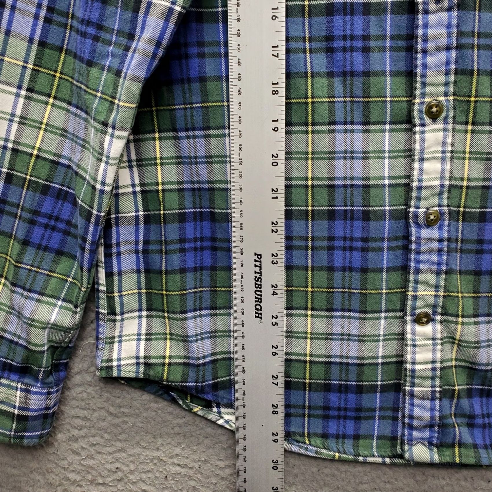 Lands' End Lands' End Mens Dress Shirt Multicolor Plaid Flannel Button-Down Tailored Fit XS/XL? (Wait) Size 42R - 3 Thumbnail