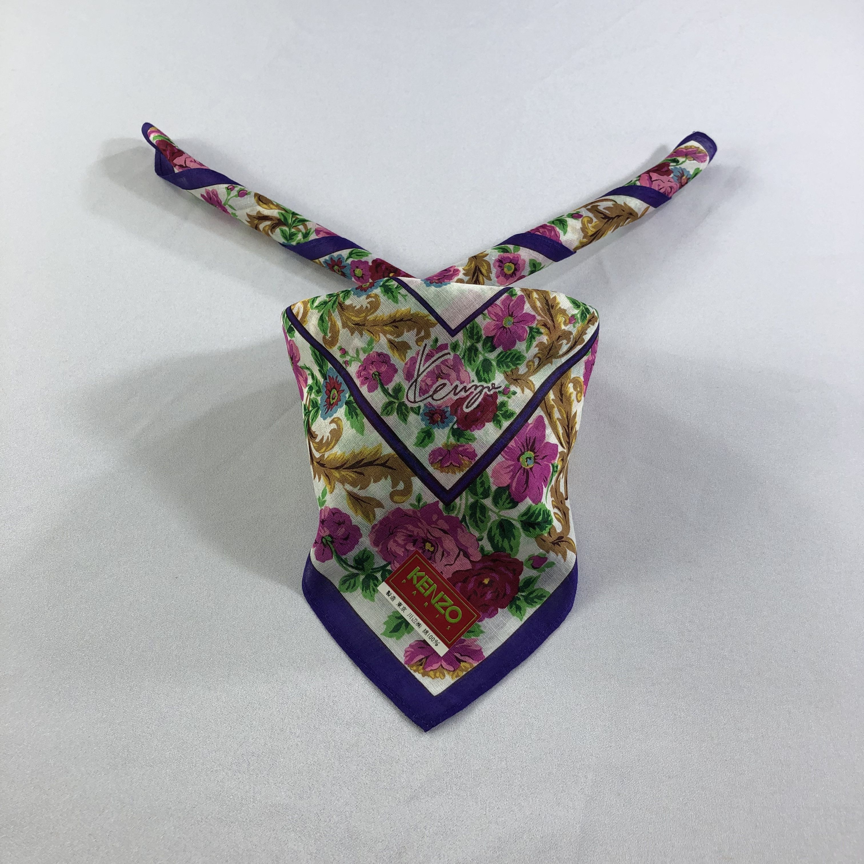 Kenzo Kenzo Floral Handkerchief Neckerchief Bandana H1920 Size ONE SIZE - 1 Thumbnail