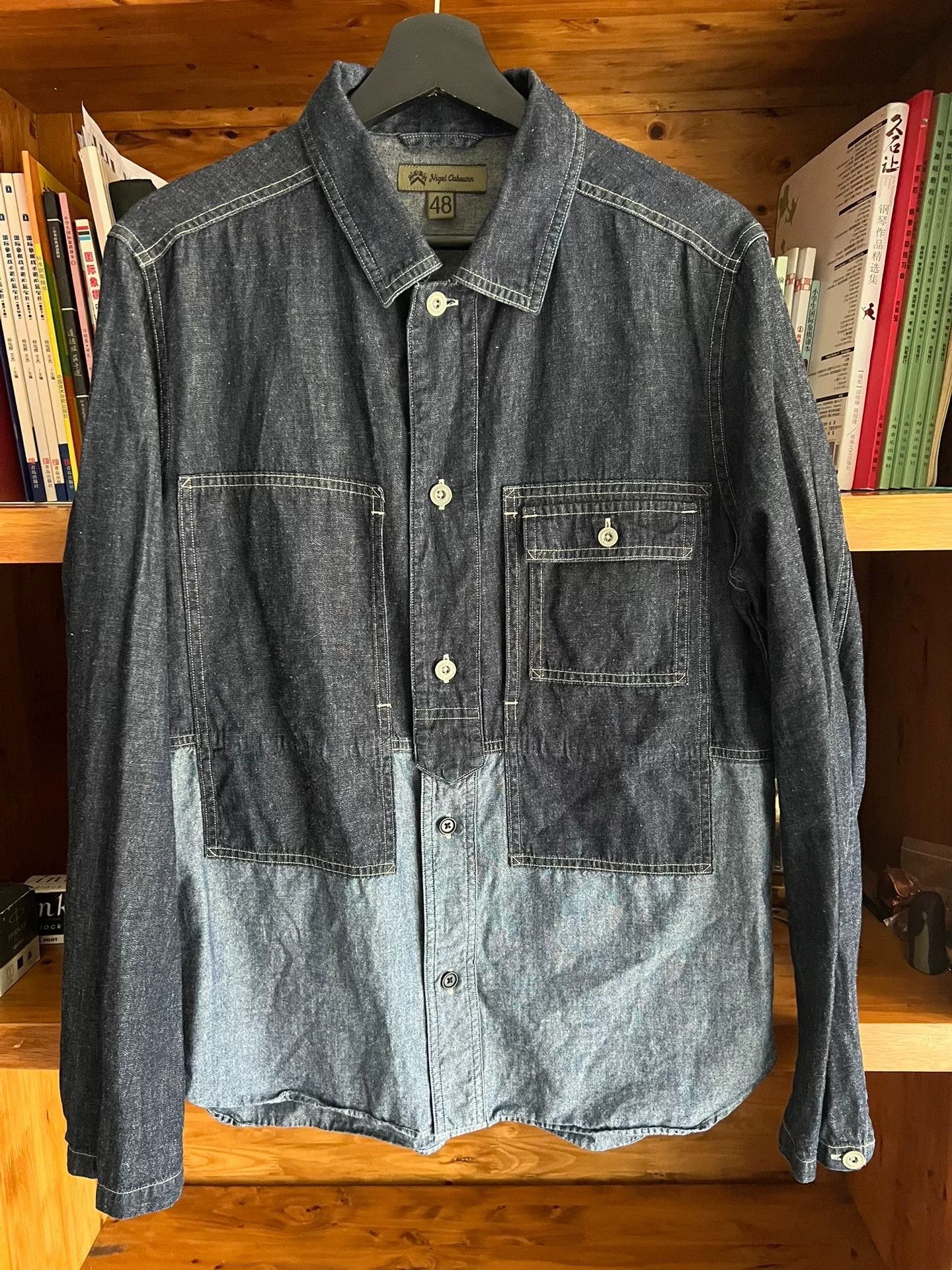 Nigel Cabourn Nigel Cabourn Indigo Patchwork Workwear Shirt Size US M / EU 48-50 / 2 - 1 Thumbnail