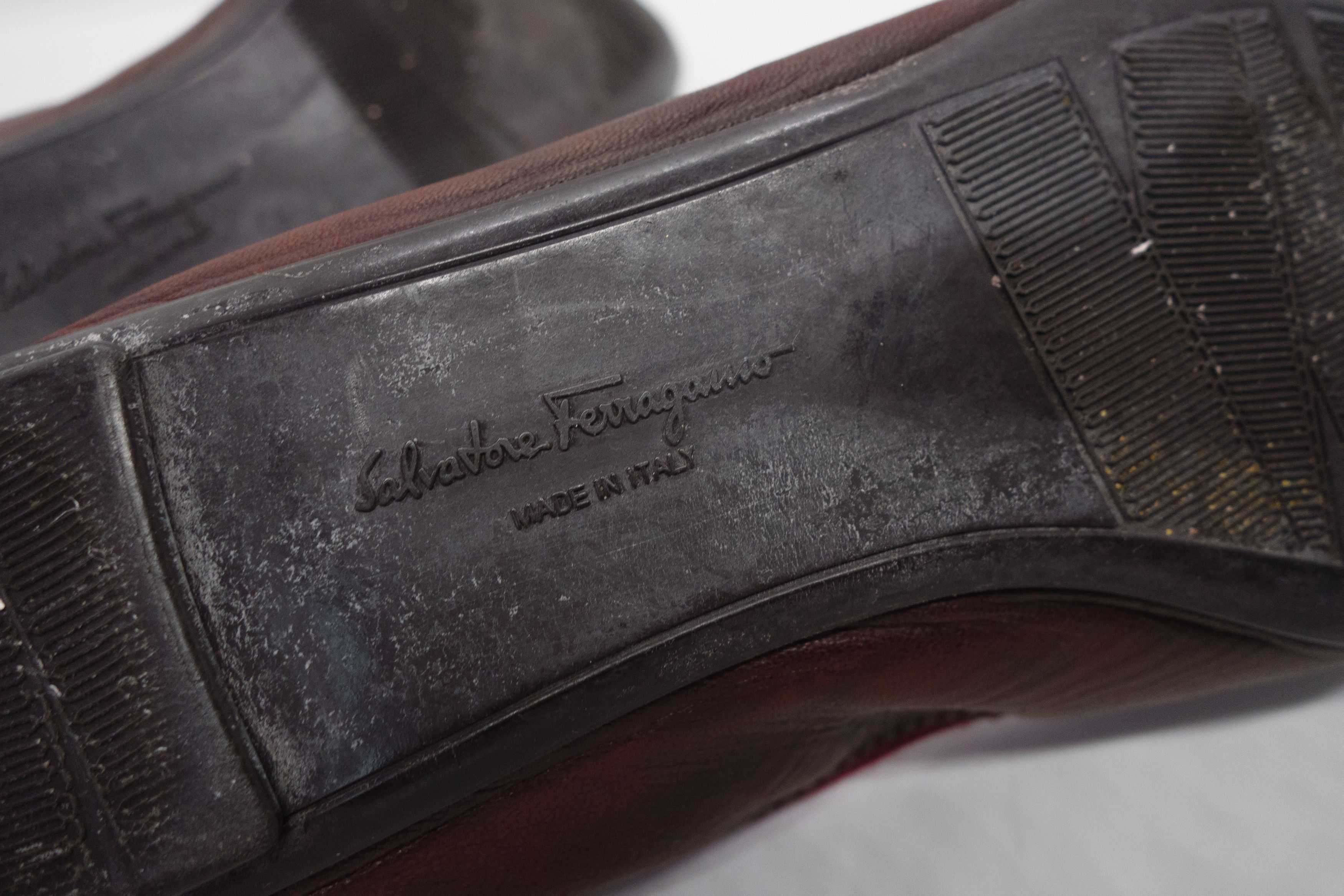 Salvatore Ferragamo 00s My Charm Leather Ballet Flats Buckle Logo Y2K Size US 6 / IT 36 - 7 Thumbnail