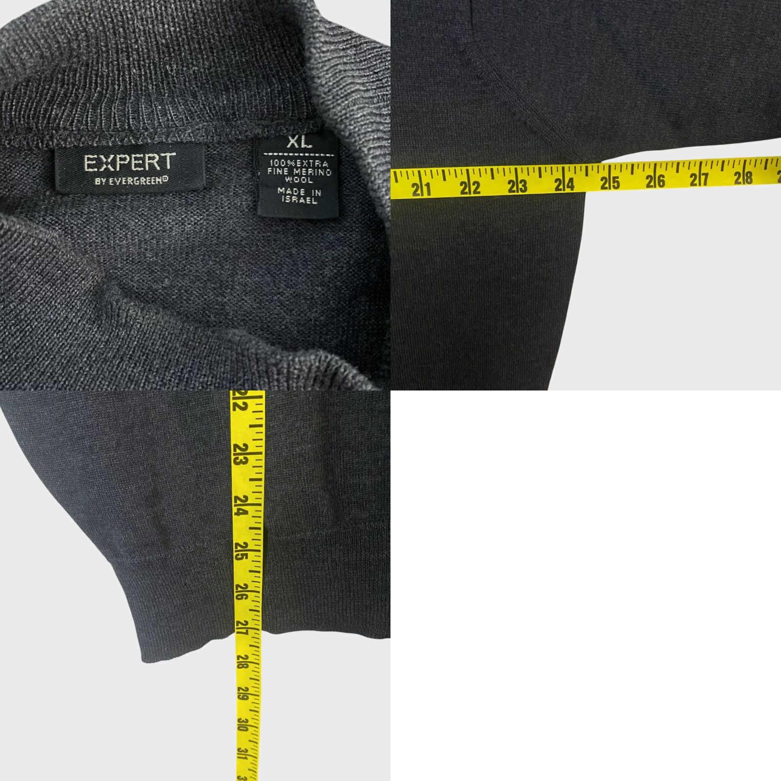 Evergreen VINTAGE Evergreen Merino Wool Sweater Gray XL Lightweight Mock Neck Pullover Mens Size US XL / EU 56 / 4 - 8 Thumbnail