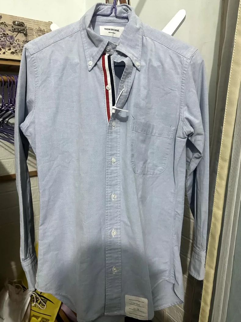 Thom Browne Thom Browne Light Blue Oxford Shirt Size 0 - dmc Size US XXS / EU 40 - 1 Thumbnail