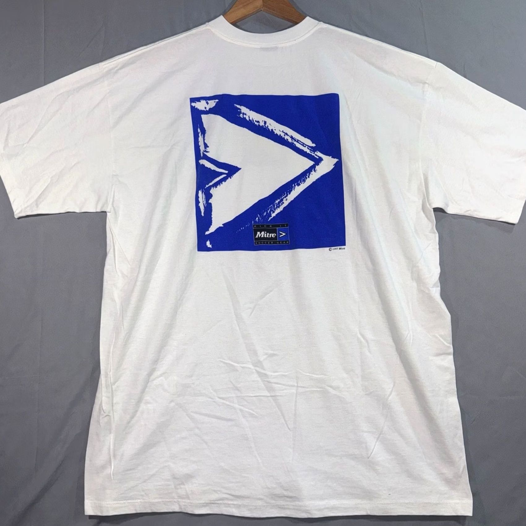 Vintage VINTAGE Mitre Soccer Gear Graphic T-Shirt 1997 XXL Made in USA White Size US XXL / EU 58 / 5 - 2 Thumbnail