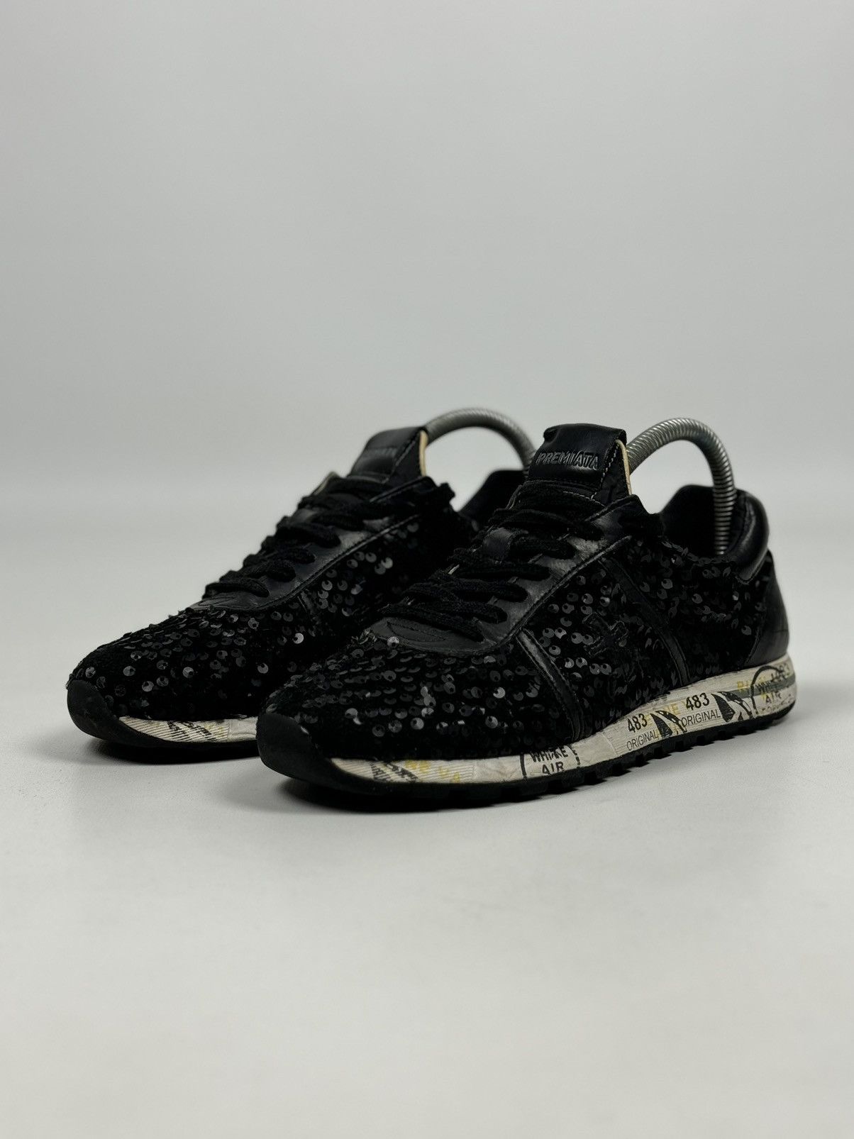 Premiata Premiata Glitter Low Top Black Sneakers Size US 8 / IT 38 - 1 Thumbnail