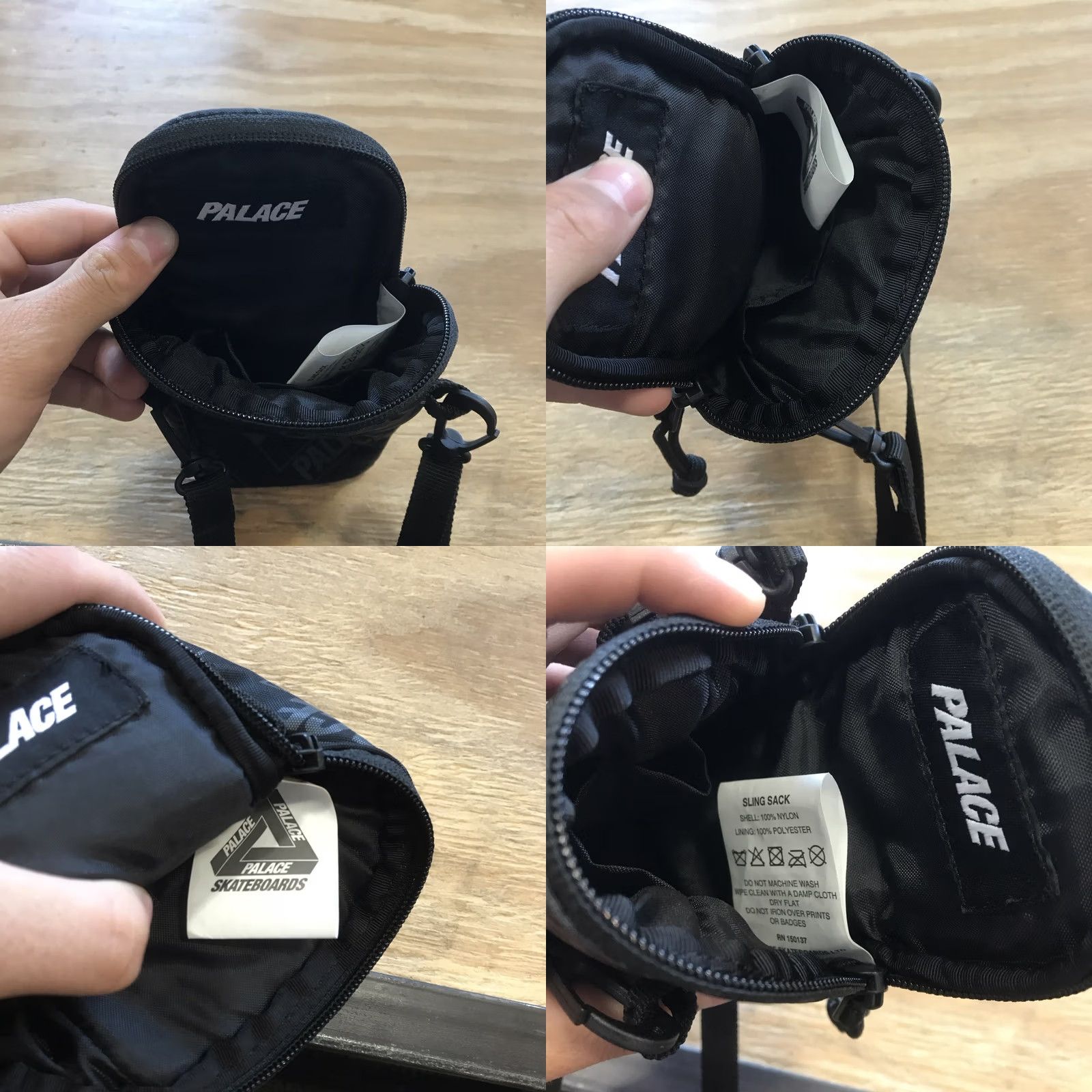 Palace VINTAGE Palace Skateboards Nylon Satchel Mini Bag Black And Grey Crossbody Bag Mens Mini Black Nylon Satchel Palace Skateboards Size ONE SIZE - 8 Thumbnail
