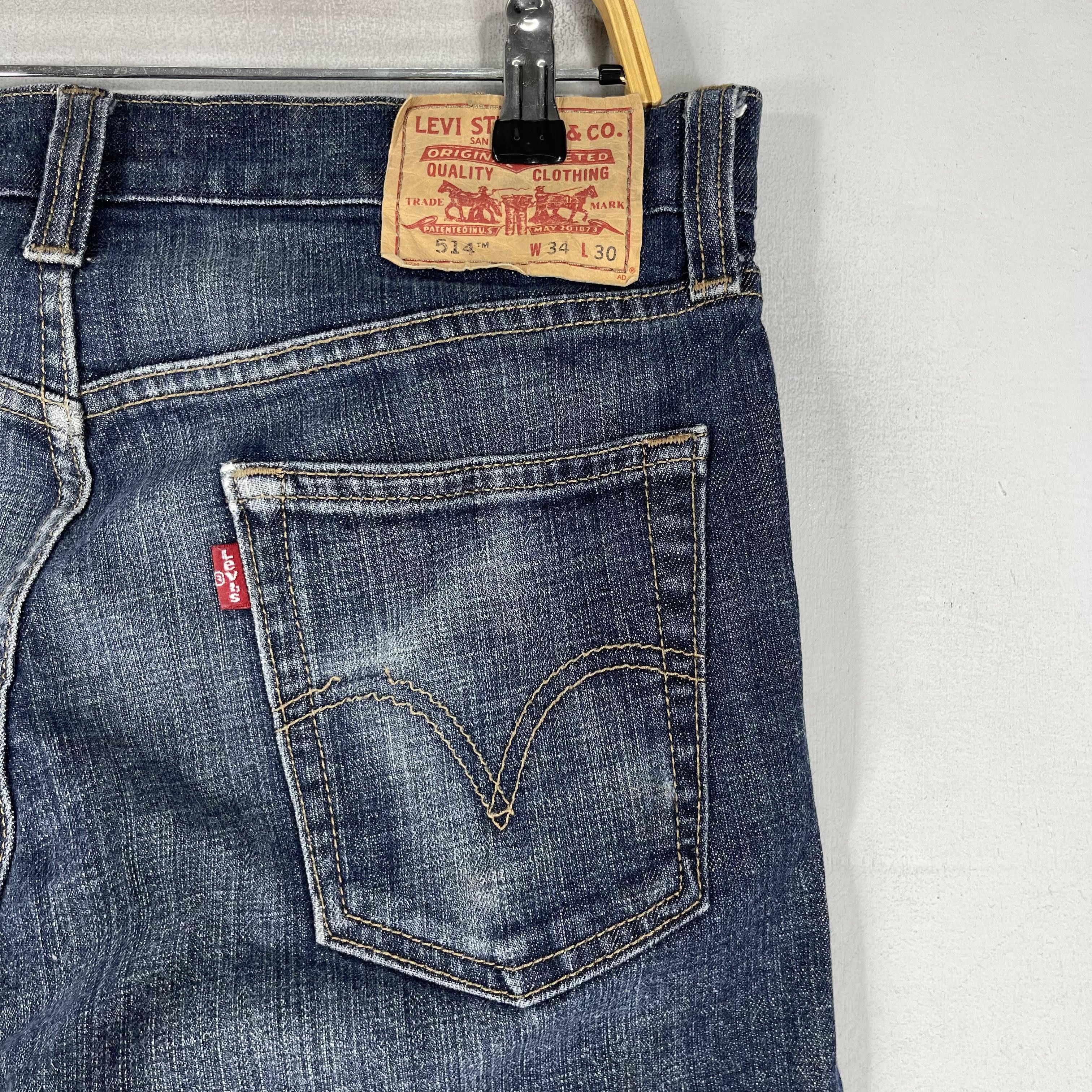 Levi's W34 L30 Vintage 514 Slim Straight Distressed Ripped Jeans Size US 34 / EU 50 - 9 Thumbnail