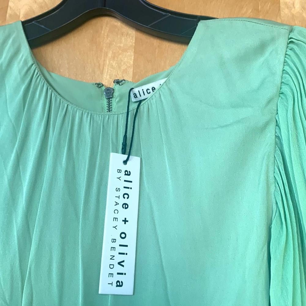 Designer Alice + Olivia-Chiffon bell slv mid length-Sm-100% Vis Shell Size S / US 4 / IT 40 - 4 Thumbnail