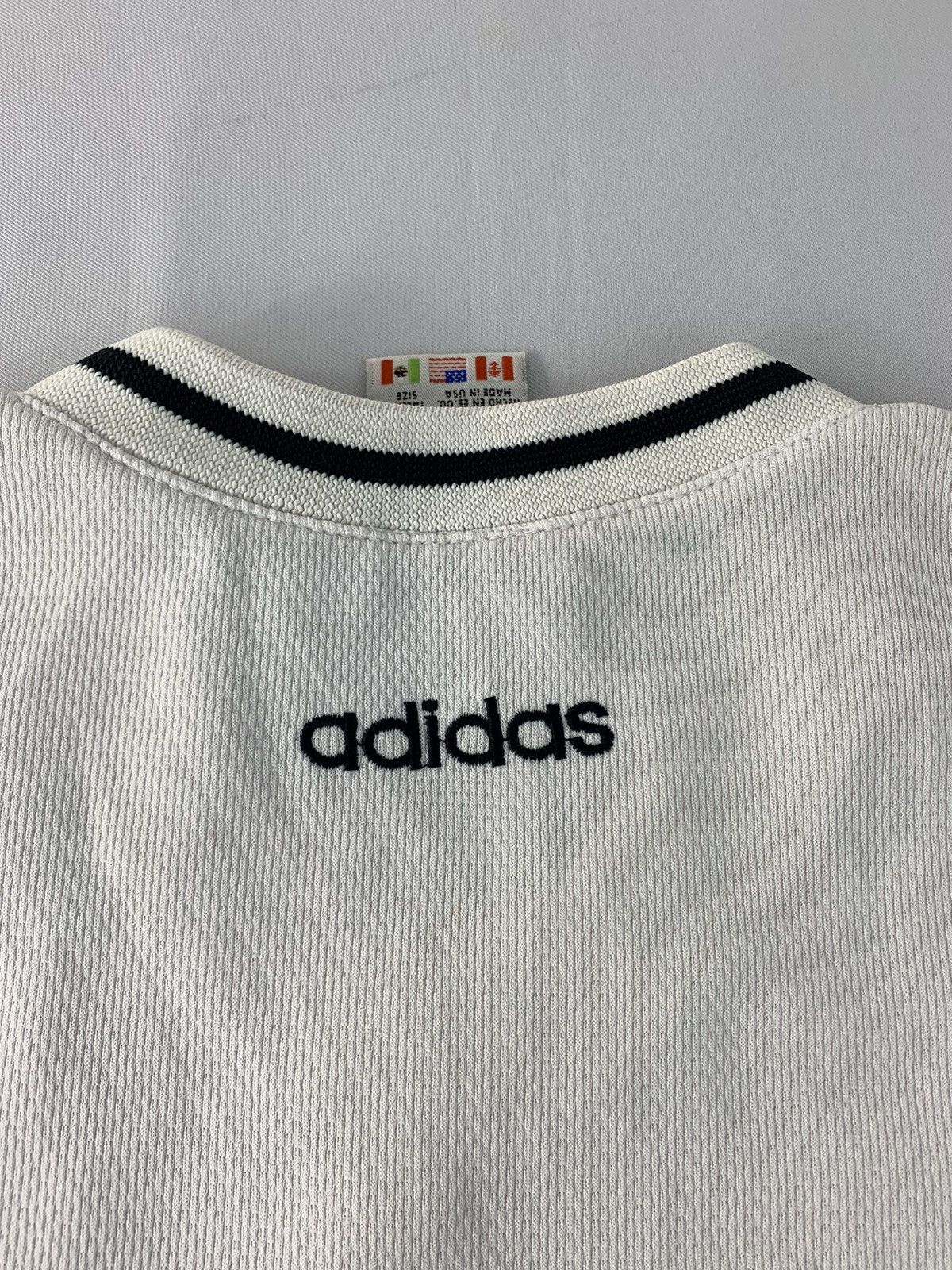 Adidas 90s Adidas Trifoil Trikot Striped Chest V Neck Printed Tee Size US XL / EU 56 / 4 - 8 Thumbnail