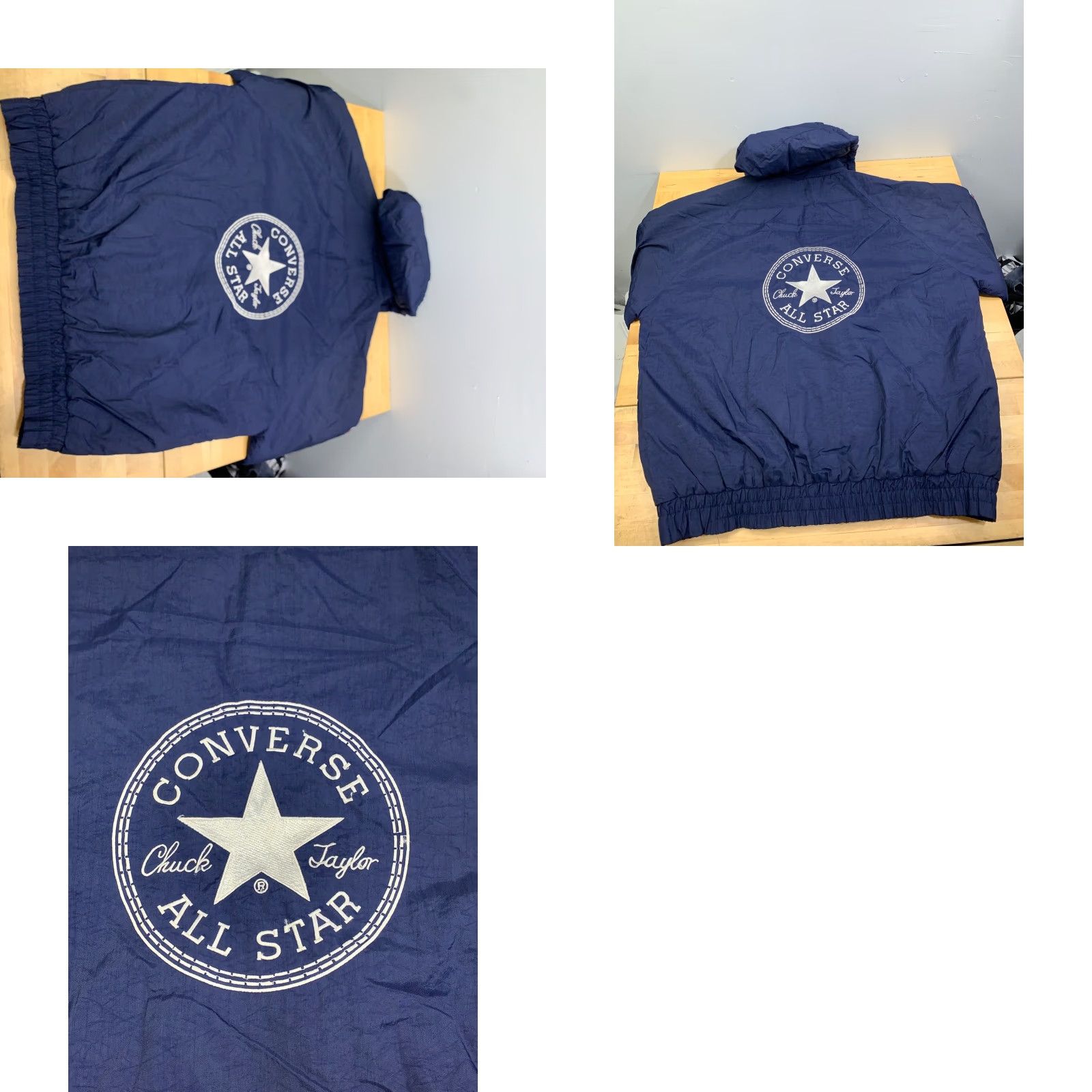 Converse VINTAGE Converse All Star Puffer Jacket Mens 3XL Blue Removable Hood Zip Jacket 90s Retro Size US XXL / EU 58 / 5 - 9 Thumbnail