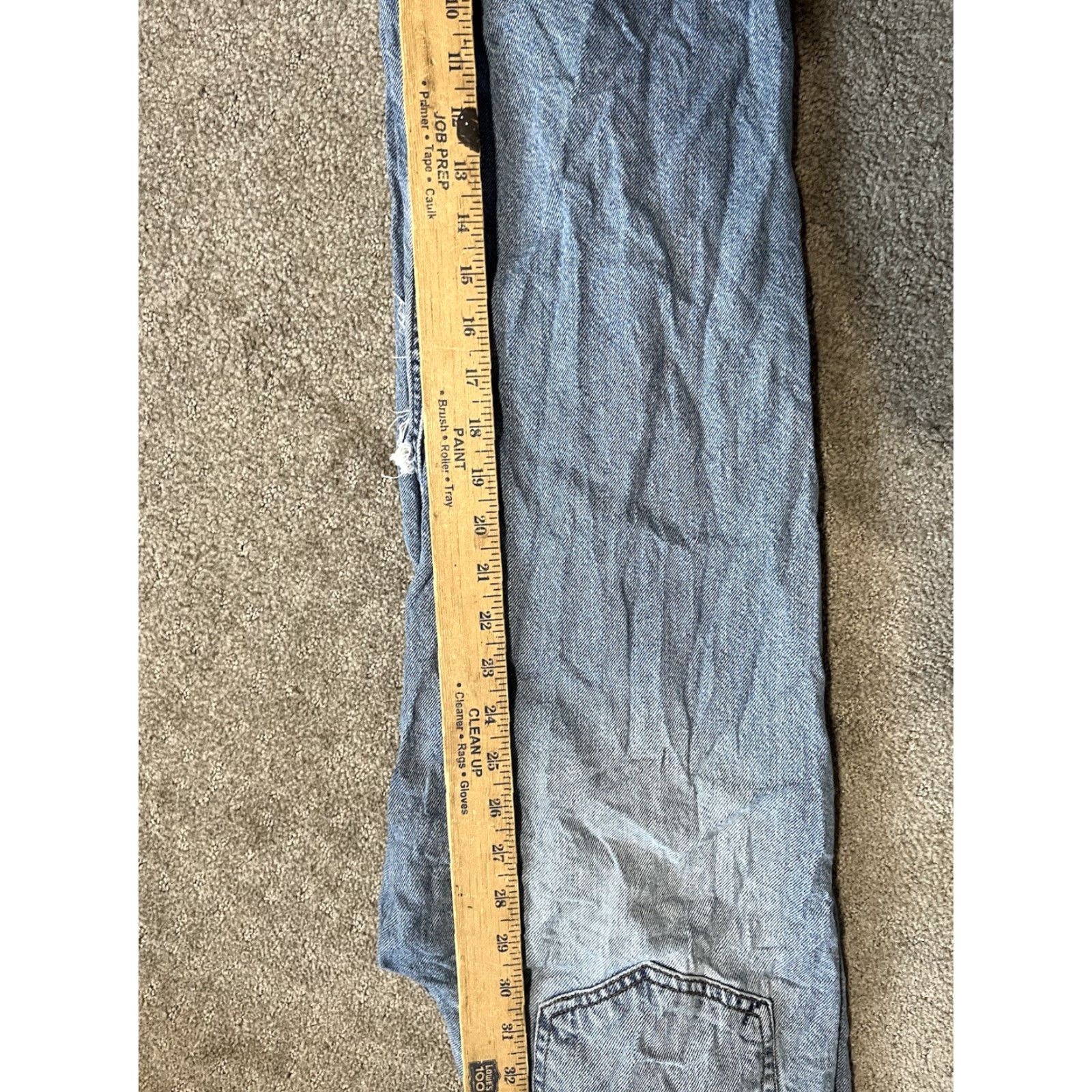 Vintage Aéropostale Light Blue Destroyed Low Rise Baggy Crop Jeans 00R Womens Jeans Cropped Distressed Light Blue 00 R Size 24" / US 00 / IT 34 - 7 Thumbnail