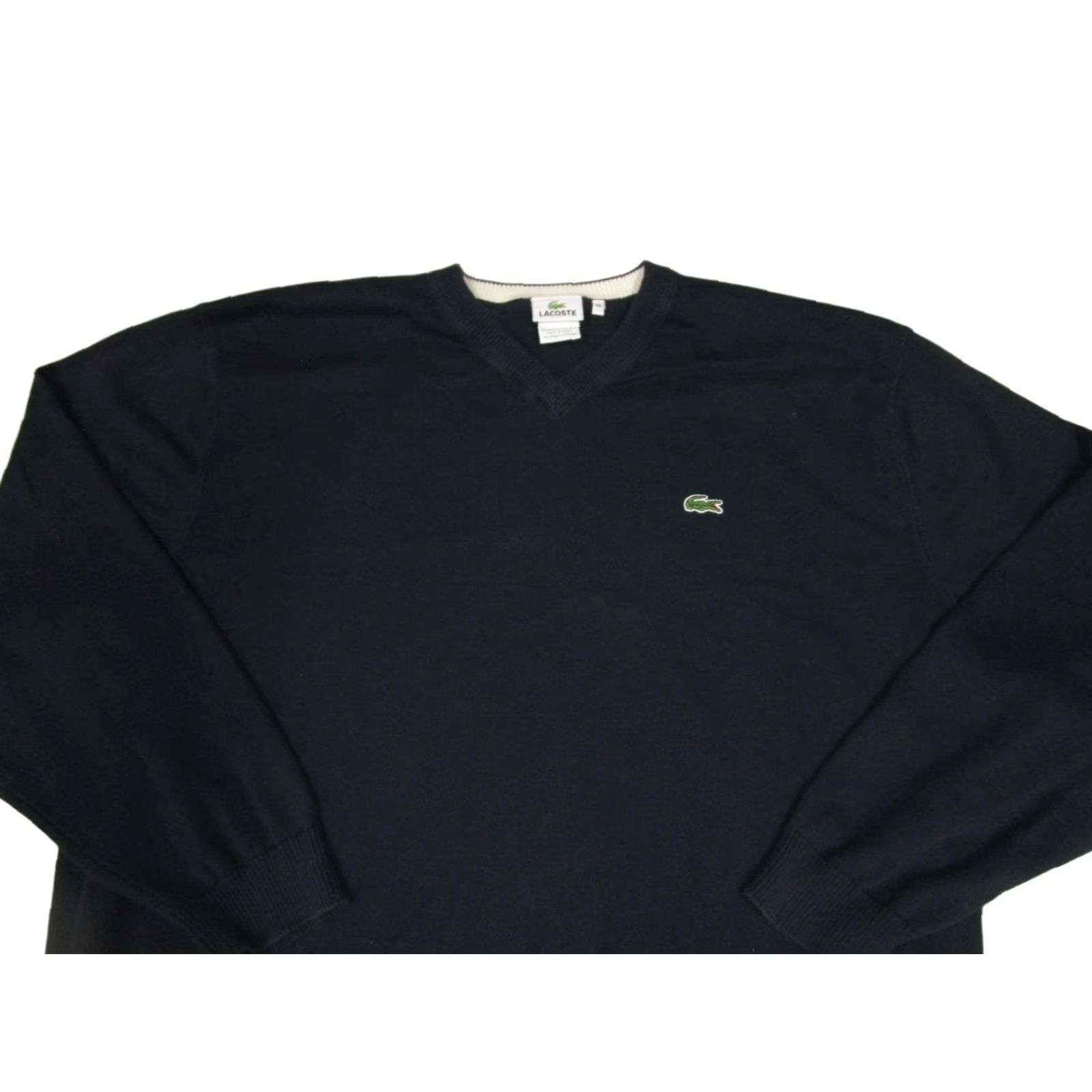 Lacoste Lacoste Sweater Mens 4XL Blue V-Neck Cotton Knit Long Sleeve Pullover Logo Streetwear Casual Business Front-Logo 90s Classic Mens Size US XXL / EU 58 / 5 - 1 Thumbnail