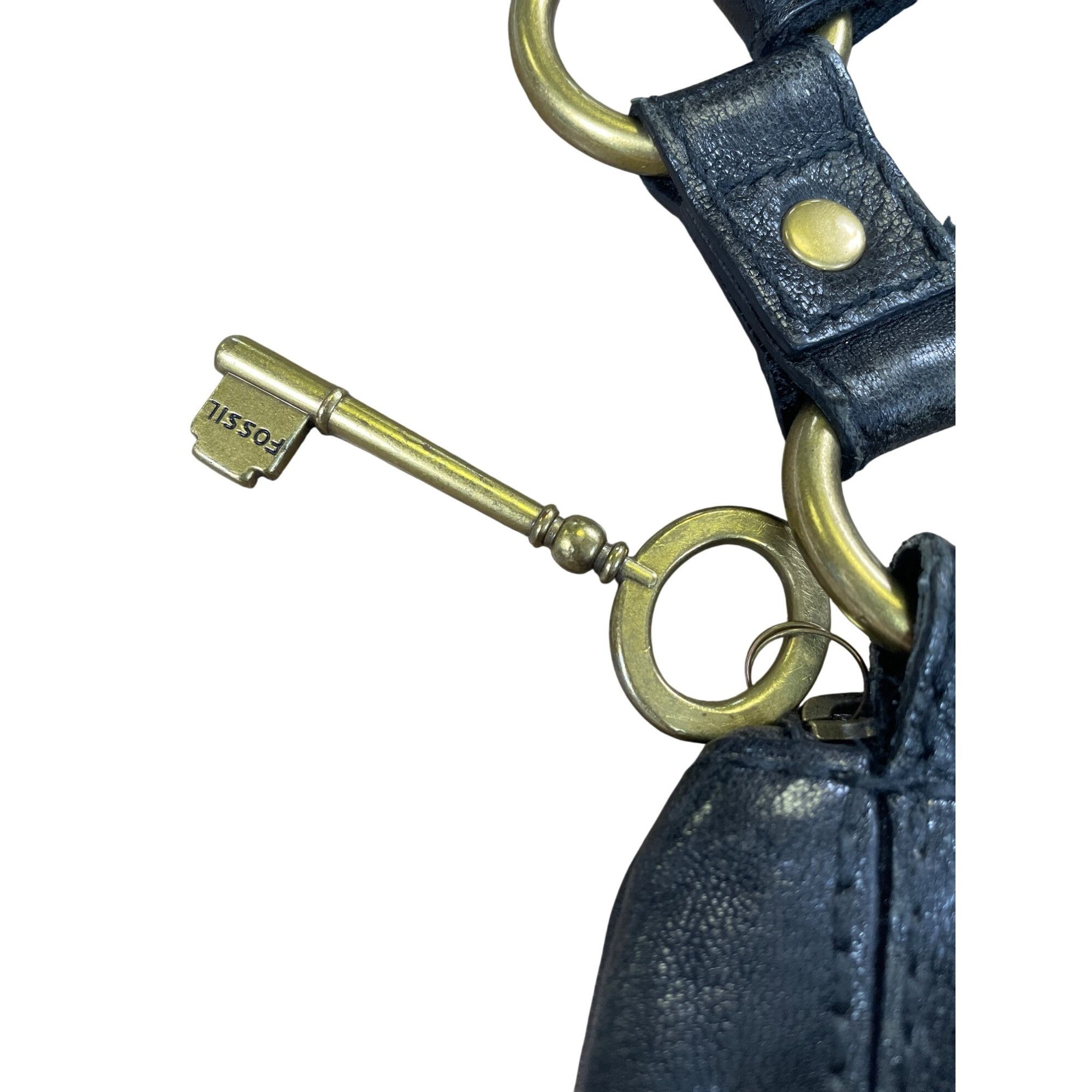 Fossil Fossil Long Live Vintage Womens Black Leather Crossbody Han Size ONE SIZE - 4 Thumbnail