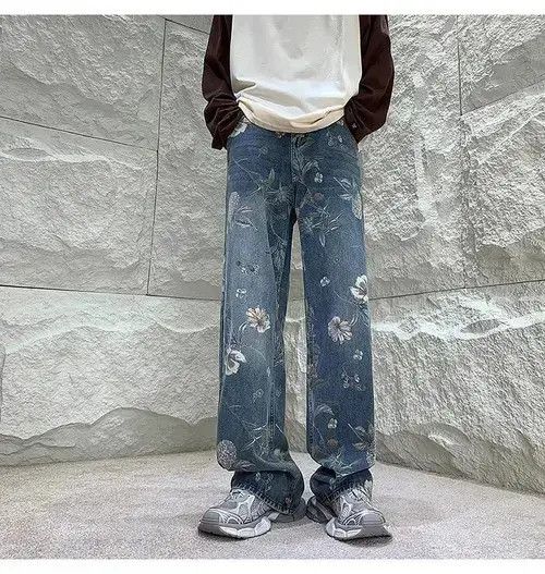 Jean Street Loose Hip Hop Wide-leg Jean Pants Size US 32 / EU 48 - 2 Thumbnail