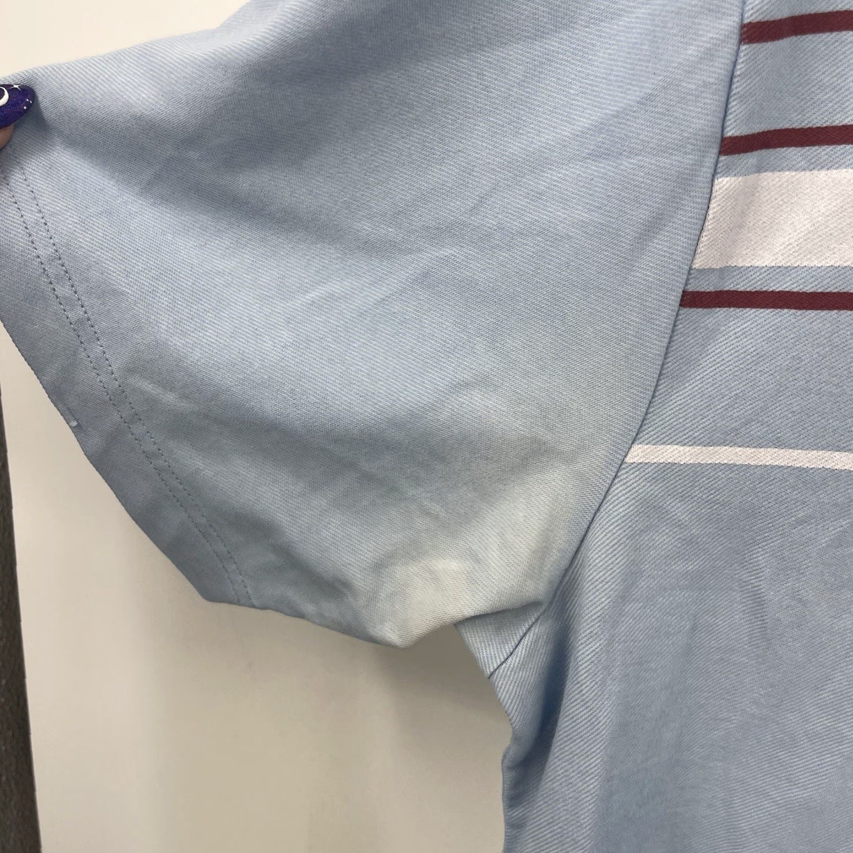 TravisMathew Travis Mathew Shirt Men Large Blue Striped Short Sleeve Collared Logo Size US L / EU 52-54 / 3 - 6 Thumbnail