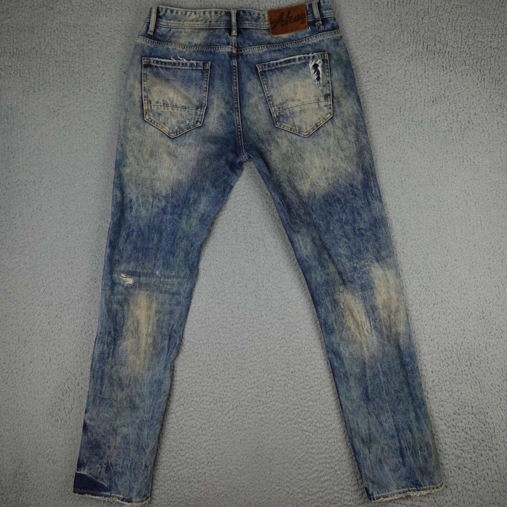 Denime Akoo Jeans Mens 36 Denim Distressed Zipper Pocket 5-Pocket Regular Blue Hip Hop Logo Size US 36 / EU 52 - 2 Thumbnail