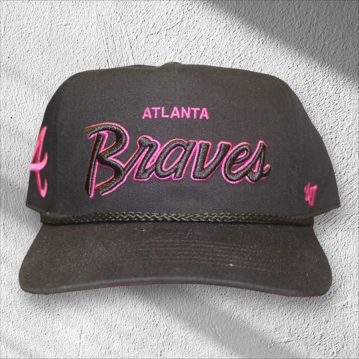 47 Brand Atlanta Braves Script 47 Brand Hitch Snapback Hat Orchid Size ONE SIZE - 1 Thumbnail