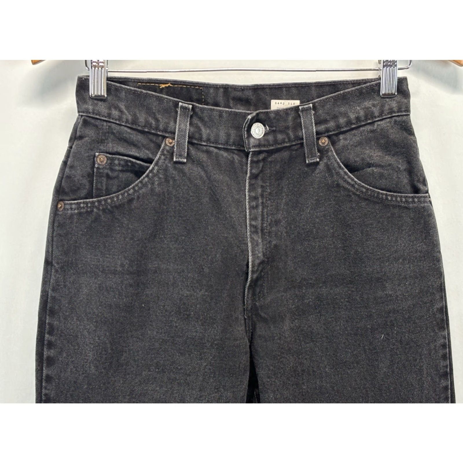 Levi's VINTAGE Levi's 912 Jeans - Black - Women - Size 6 Tall - 33" Inseam - Slim Fit - Tapered Leg - 1997 Orange Tab - High Rise - Cotton Denim Size 28" / US 6 / IT 42 - 2 Thumbnail