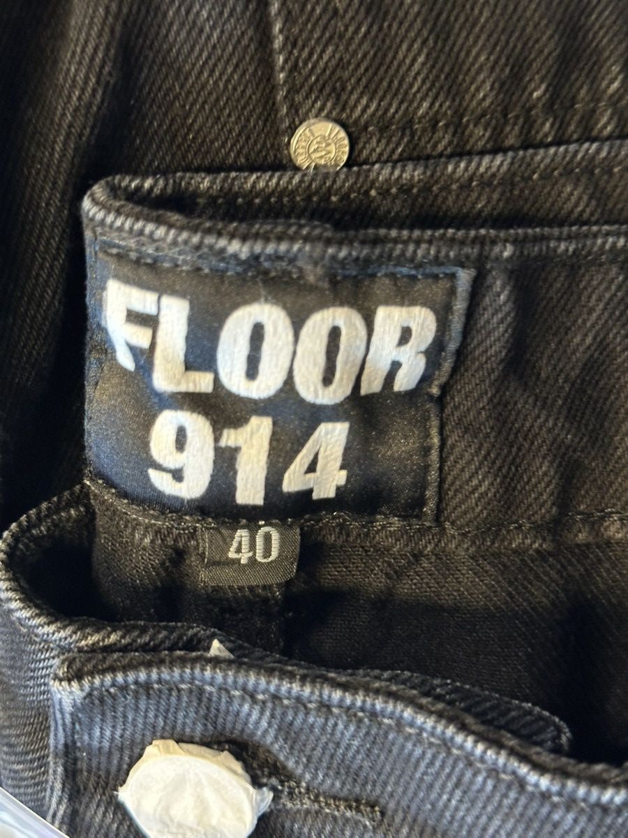 Other Floor 914 “workman” rhinestone black denim jeans Size US 40 / EU 56 - 2 Thumbnail