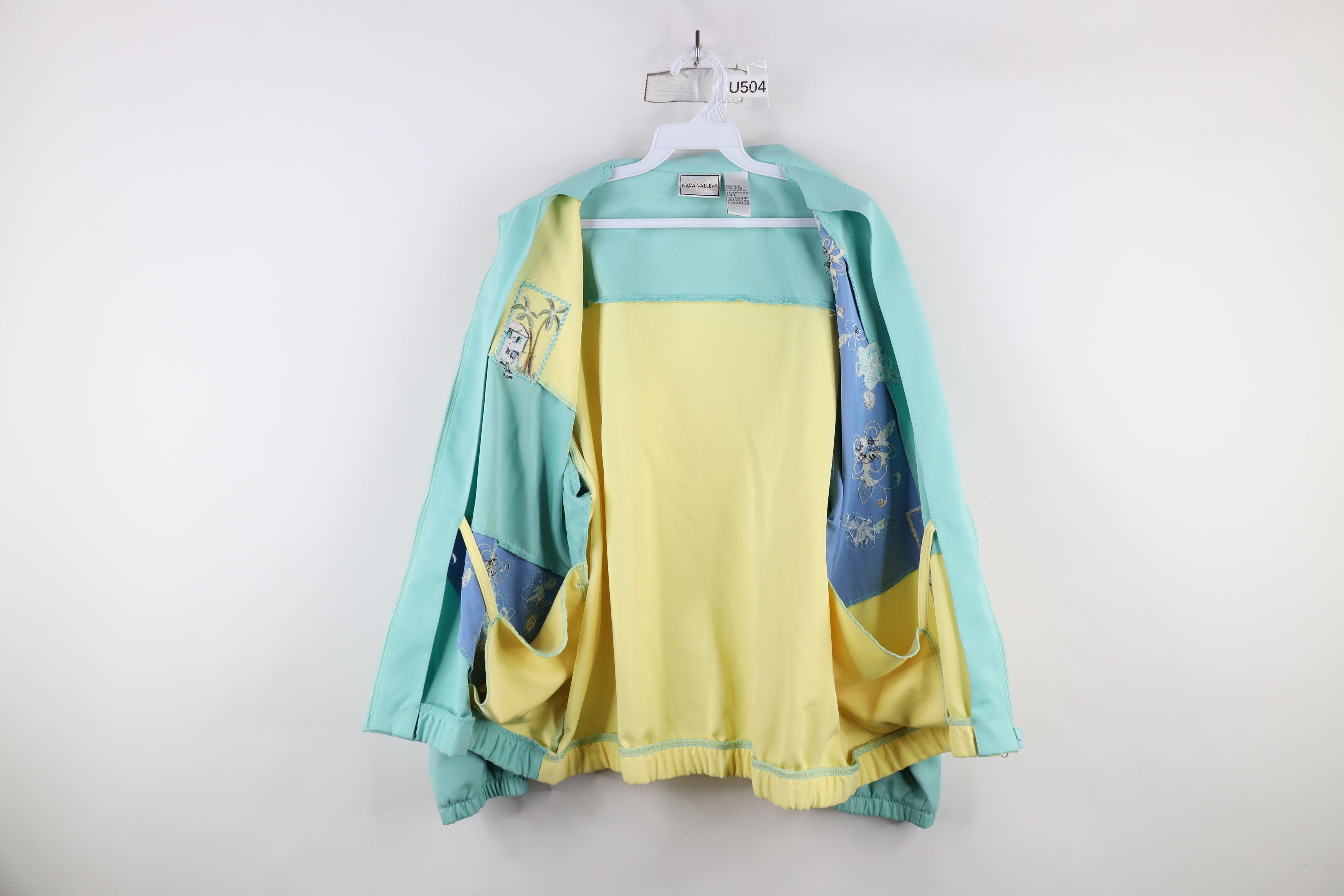 Vintage Vintage 90s Streetwear Block Flower Full Zip Bomber Jacket Size L / US 10 / IT 46 - 11 Thumbnail