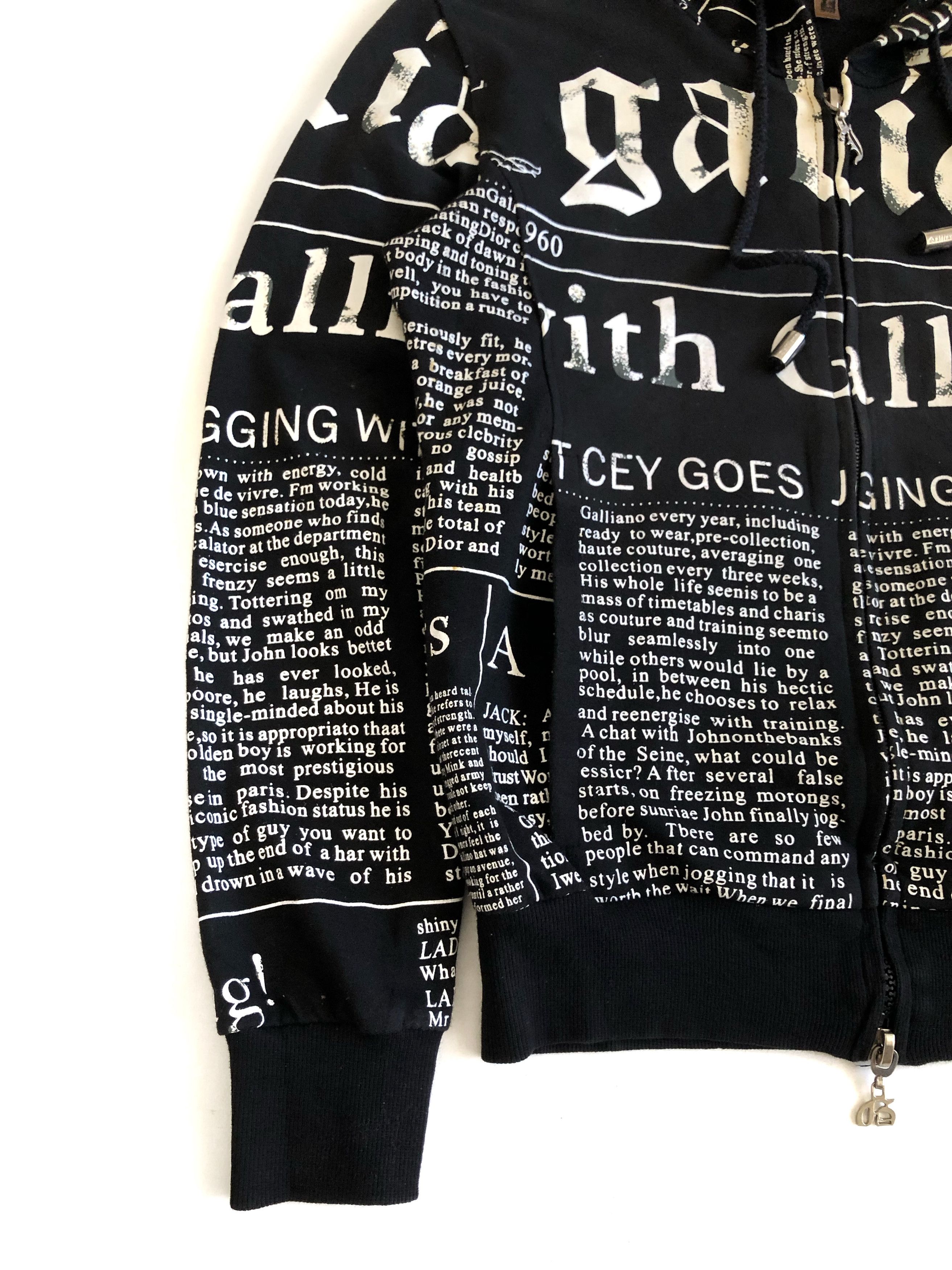 John Galliano VINTAGE GAZETTE BEACH WEAR ZIPPER HOODIE Size US L / EU 52-54 / 3 - 8 Thumbnail