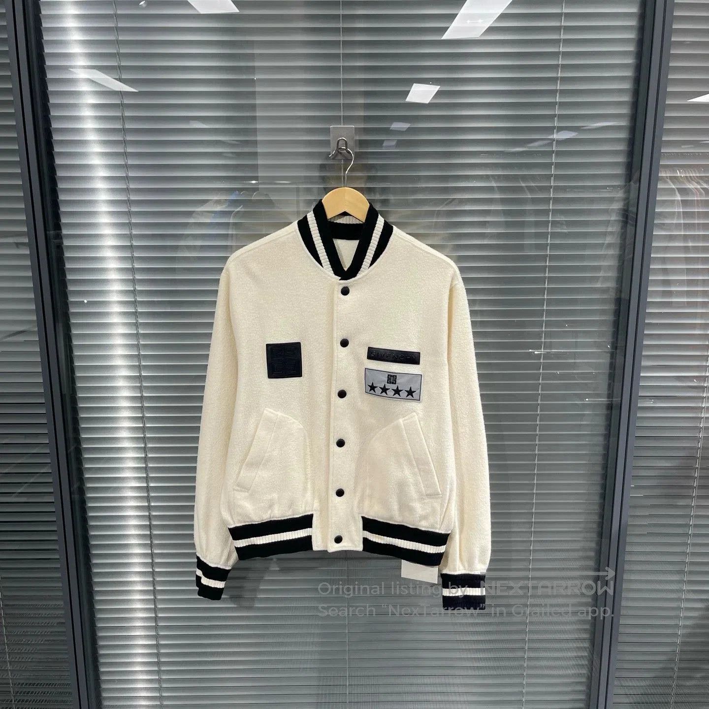 Givenchy White Bomber Jacket with Patch Details Size M. Size US M / EU 48-50 / 2 - 1 Thumbnail