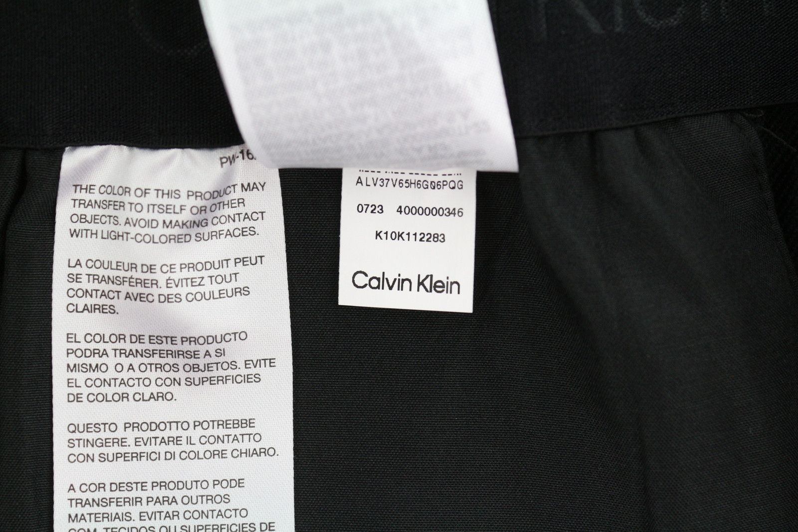 Calvin Klein CRINKLE TECH STRETCH L Black Elastic Waist Pants 84979 Size US 34 / EU 50 - 10 Thumbnail