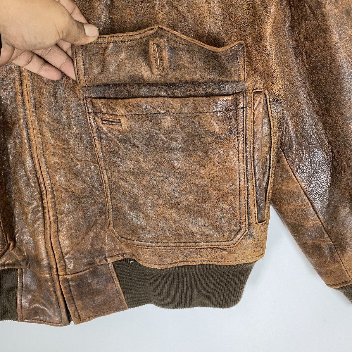 Genuine Leather ✨Type G-1 bomber zipper leather jacket by Houston inc Size US M / EU 48-50 / 2 - 9 Thumbnail