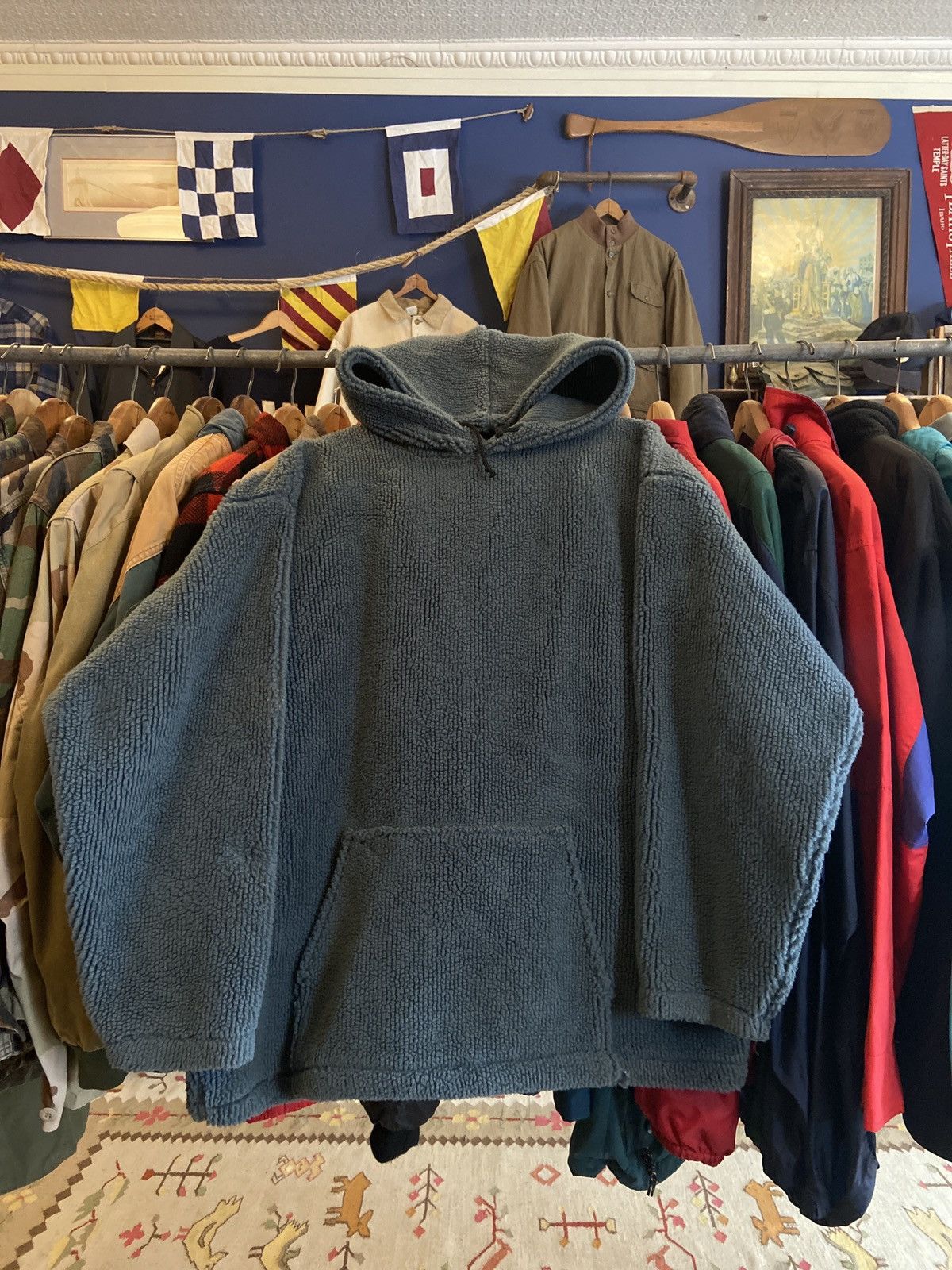 Vintage 90s Canadian Arctic Fleece Deep Pile Hoodie Boxy