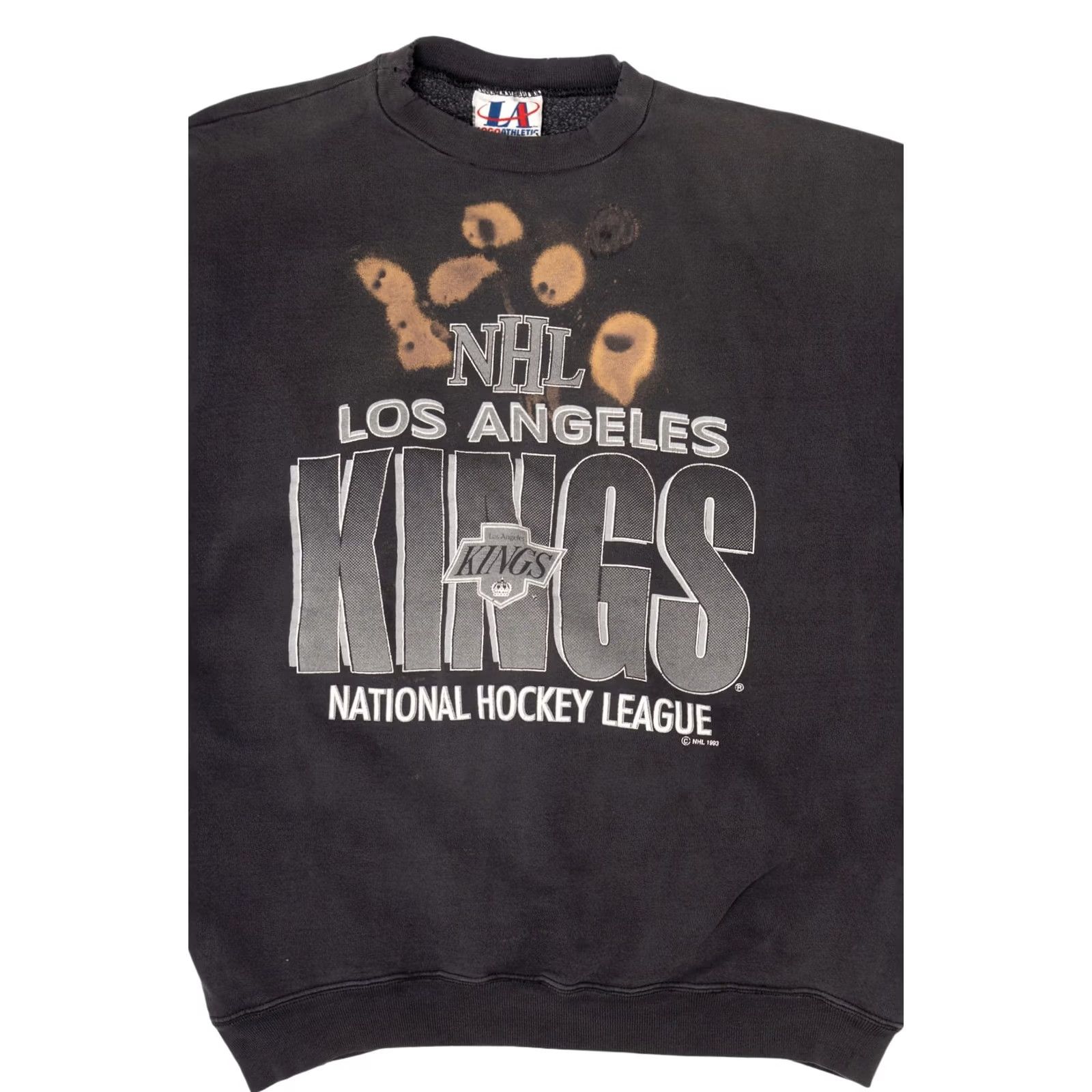 Logo Athletic VINTAGE Los Angeles Kings Sweatshirt NHL Distressed 1990s Logo Athletic Large Black Mens Size US L / EU 52-54 / 3 - 6 Thumbnail