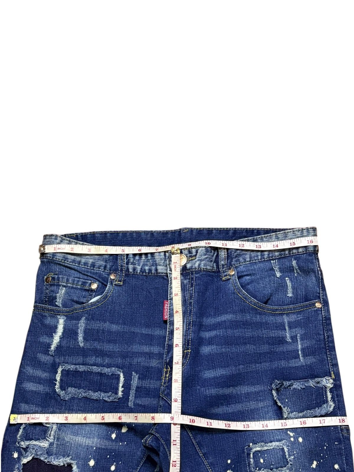 Japanese Brand Vintage Japanese Brand Patches Faded Acid Wash Slim Jeans Size US 33 - 12 Thumbnail