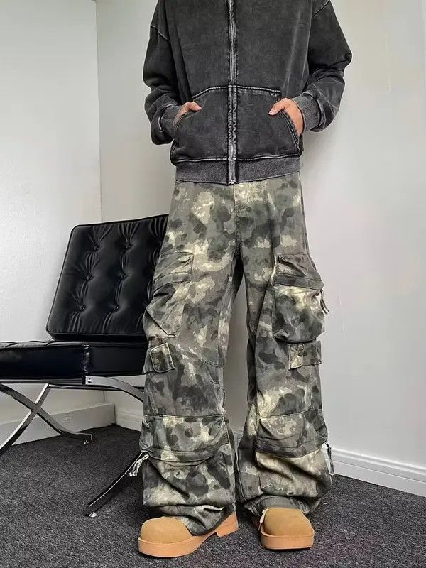 Vintage Momoko x Rika Camo Multi Pocket Baggy Wide Leg Pants Size US 32 / EU 48 - 1 Thumbnail